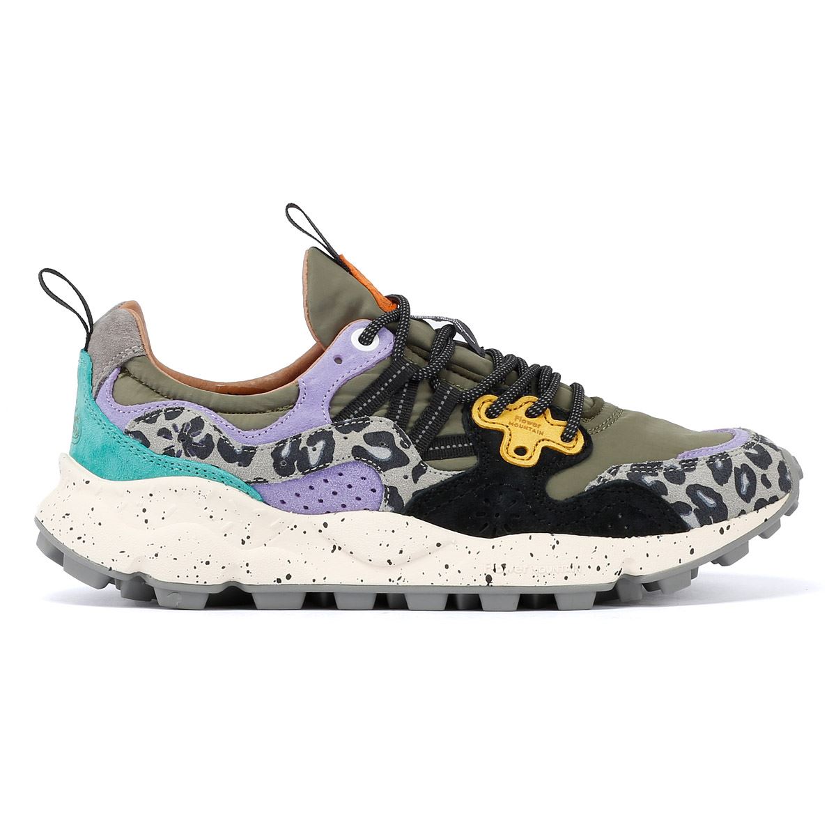 Flower Mountain Yamano 3 Sneakers En Daim Vert Militaire / Vert Clair / Jaune