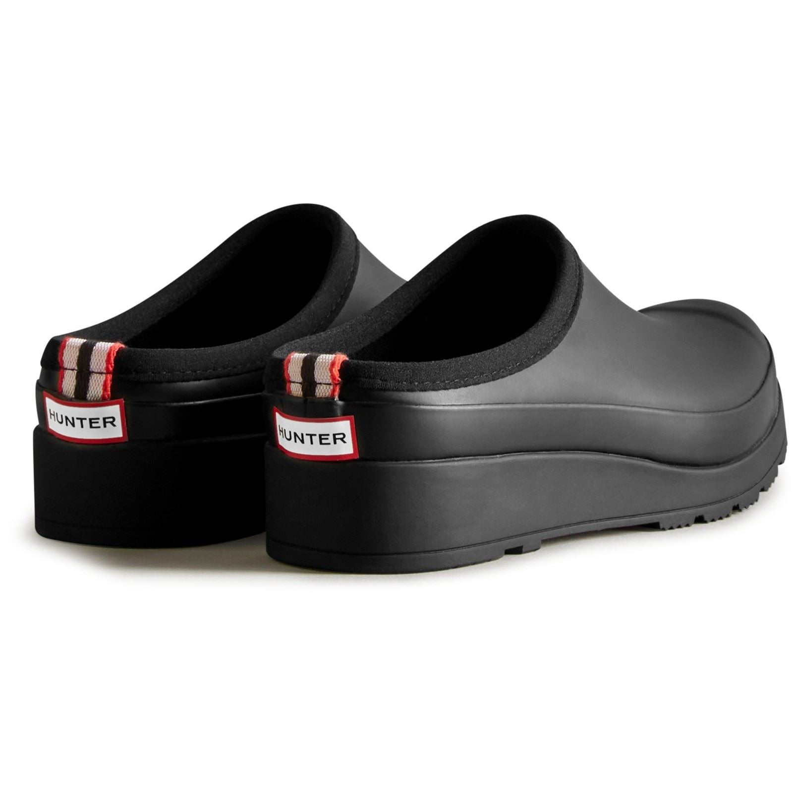 Hunter Play Clog Chaussures De Jardin Noires Pour Femmes En Caoutchouc