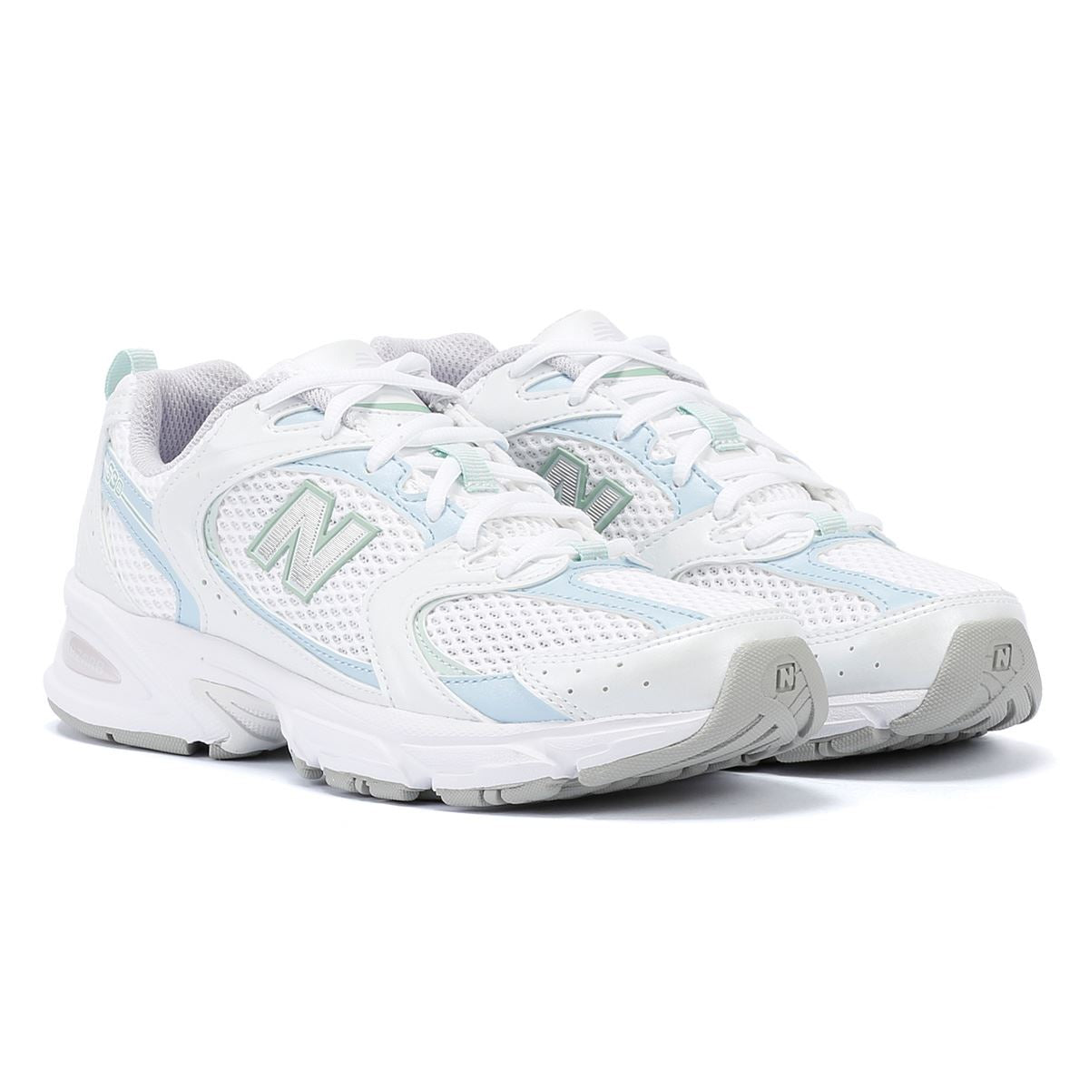 New Balance 530 Baskets Pour Femmes Blanches/Bleu Clair/Chrome Bleu/Cendres D'argile
