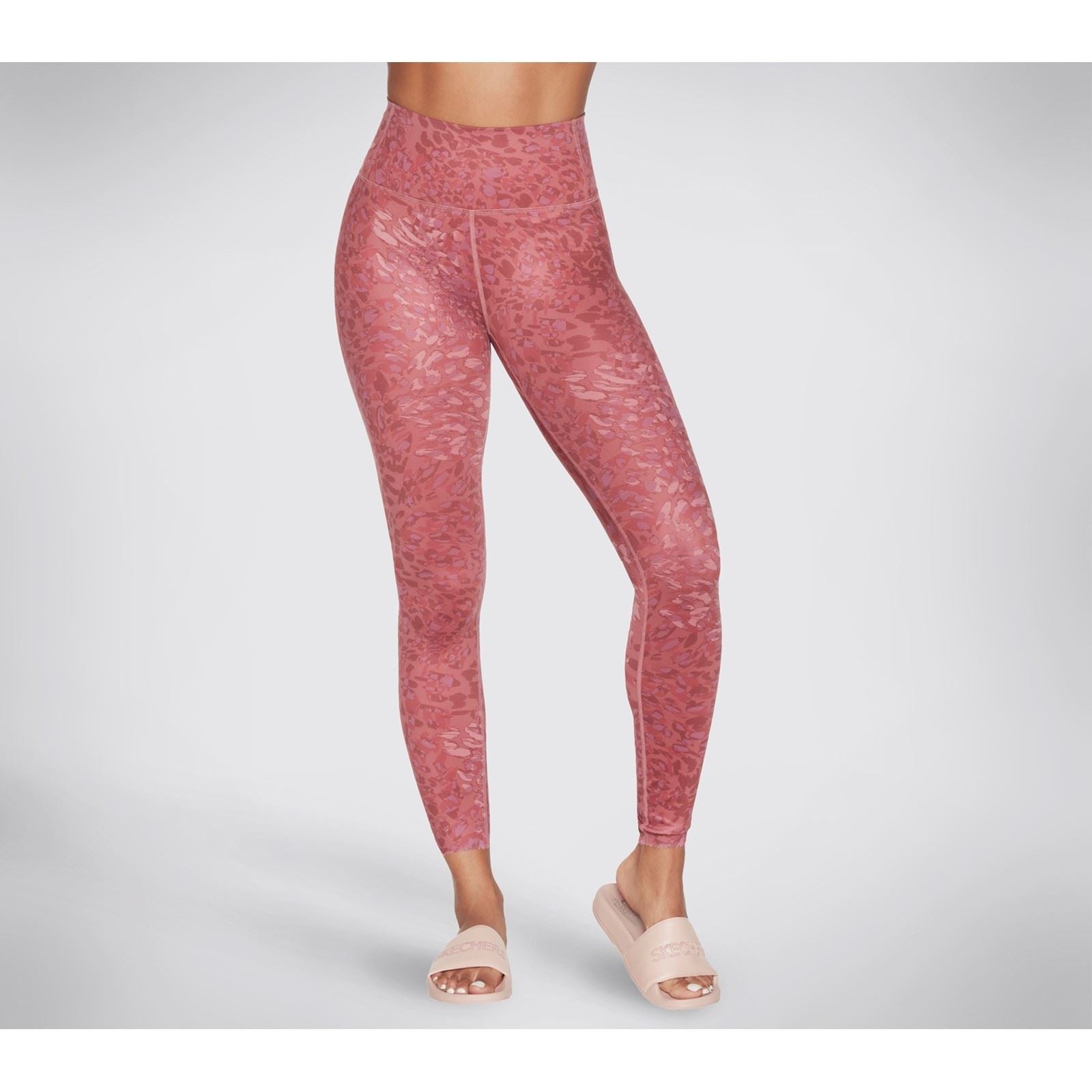 Skechers Performance Go Sculpt HW Leopard Legging Leggings De Sport Pour Femmes En Polyester Rose