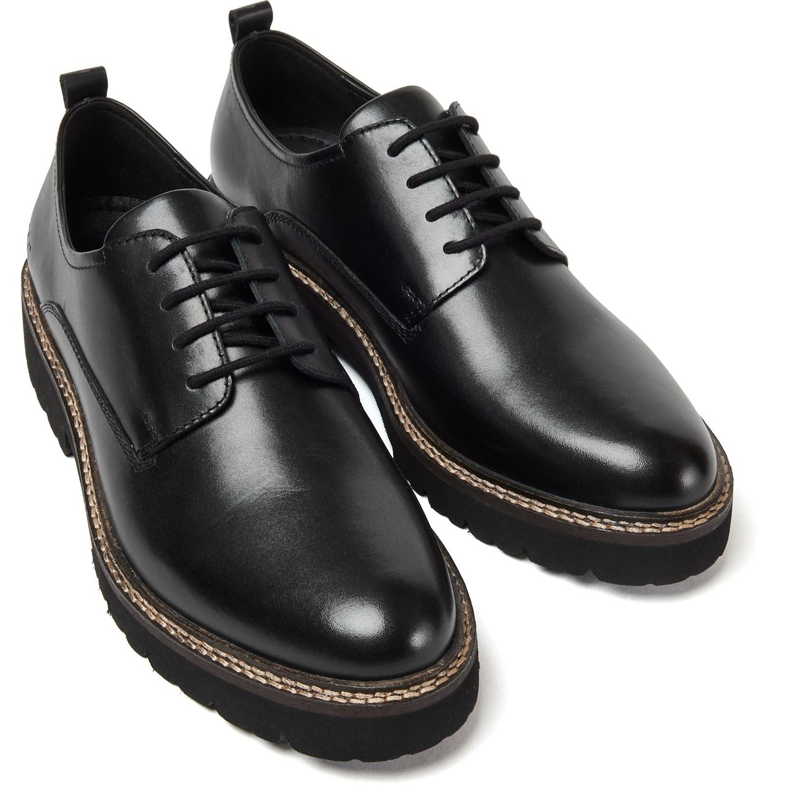 Pod Kris Chaussures Derby Noires En Cuir Pour Femmes