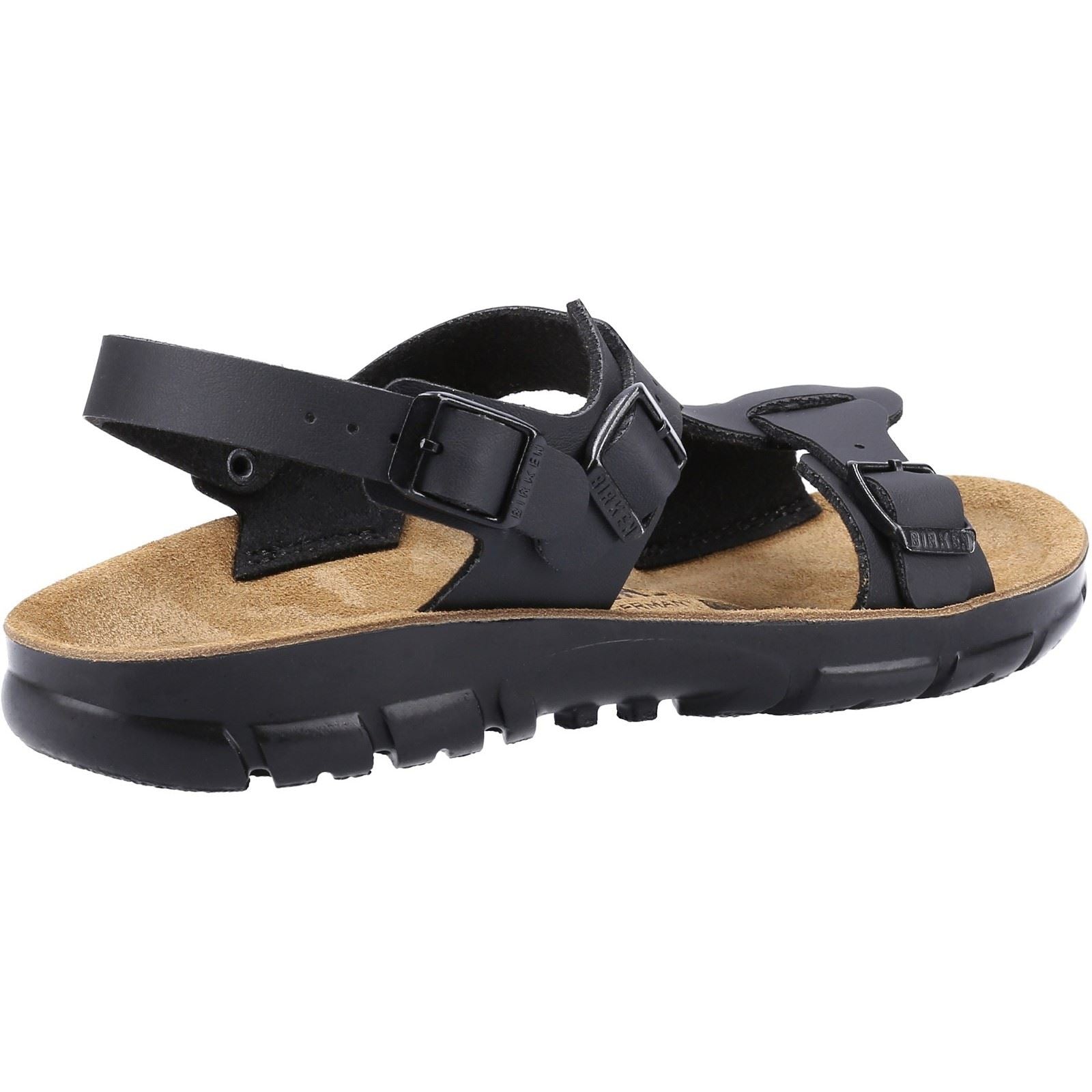 Birkenstock Saragossa Sandales Noires Synthétiques Pour Femmes