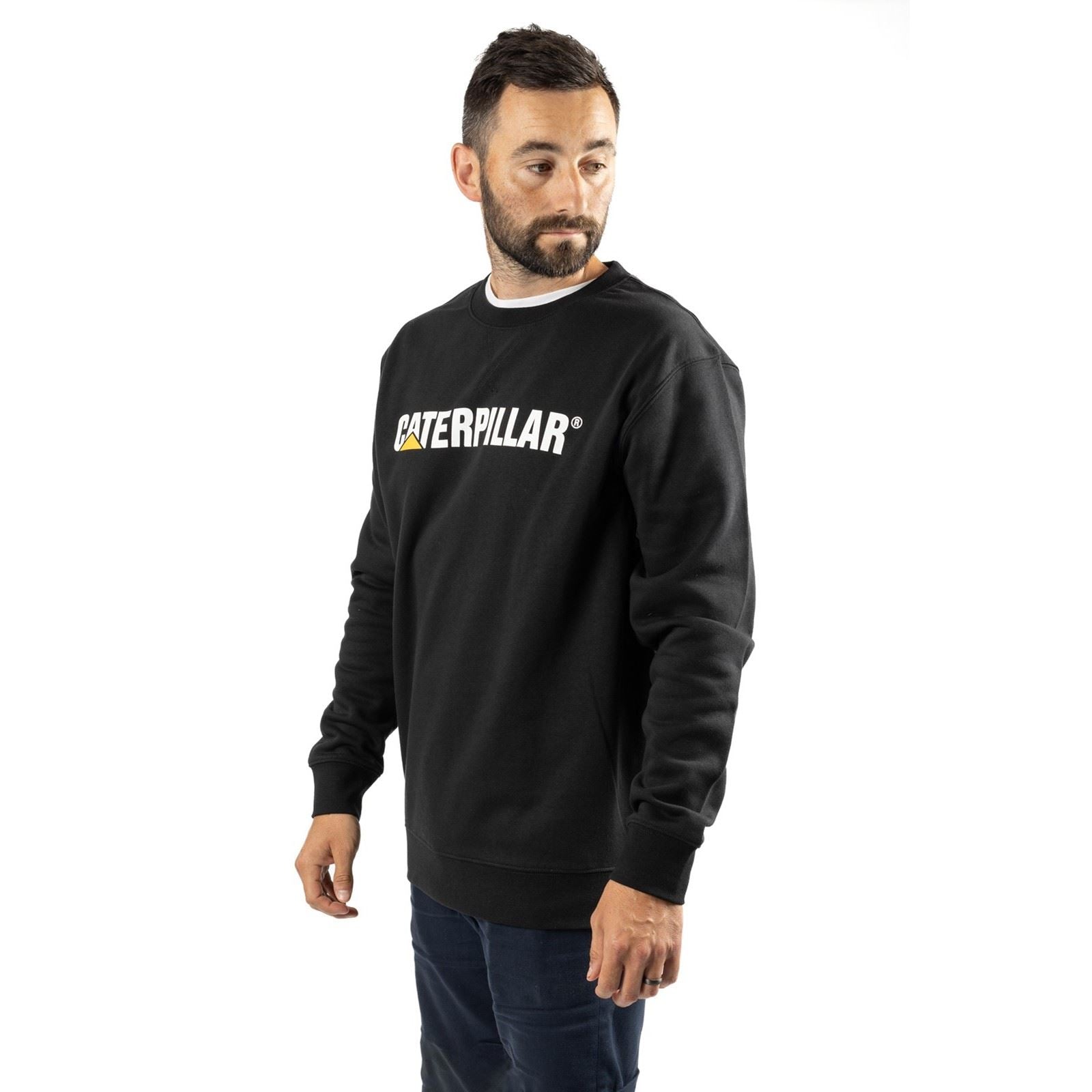 Caterpillar Midweight Crewneck Sweatshirt Noir En Coton Pour Homme