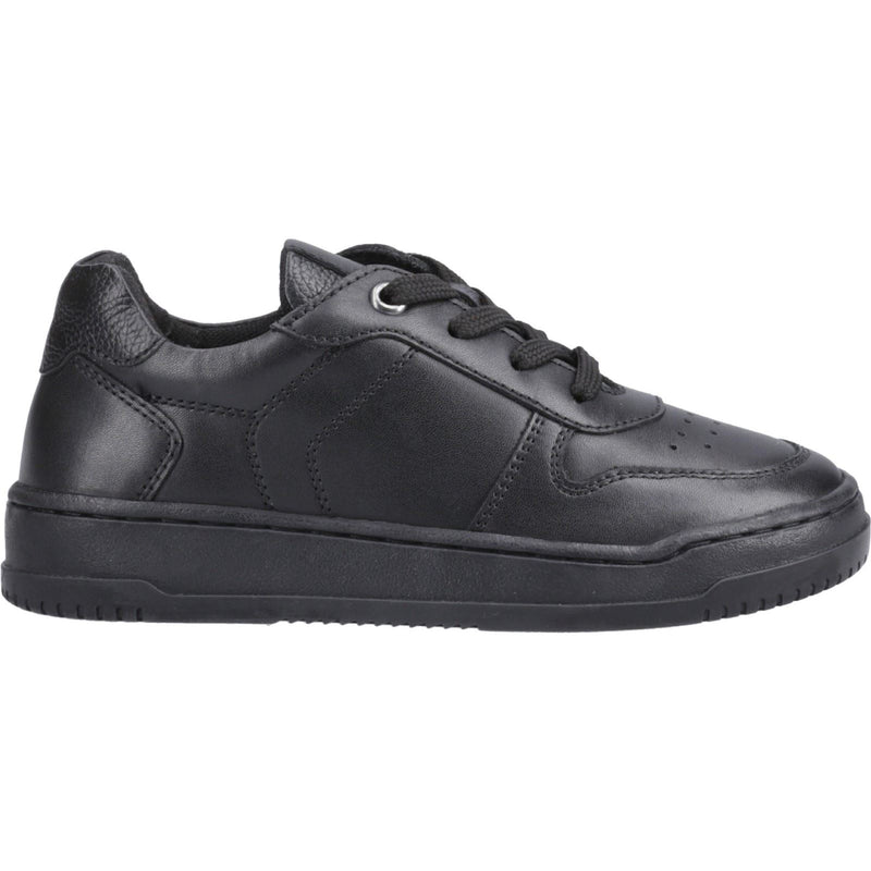 Hush Puppies Dougie Baskets Noires En Cuir Pour Garçons