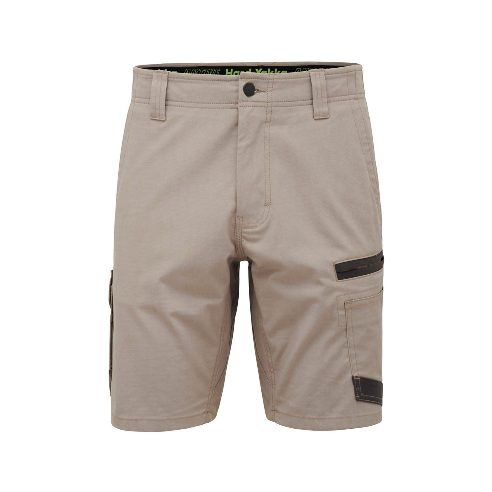 Hard Yakka Raptor Active Shorts En Coton Pour Hommes Couleur Beige Longueur Genoux