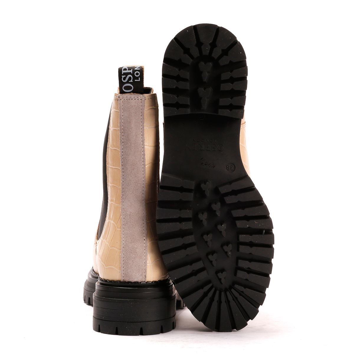 Osprey London The Huckleberry Bottes Blanches En Cuir Pour Femmes