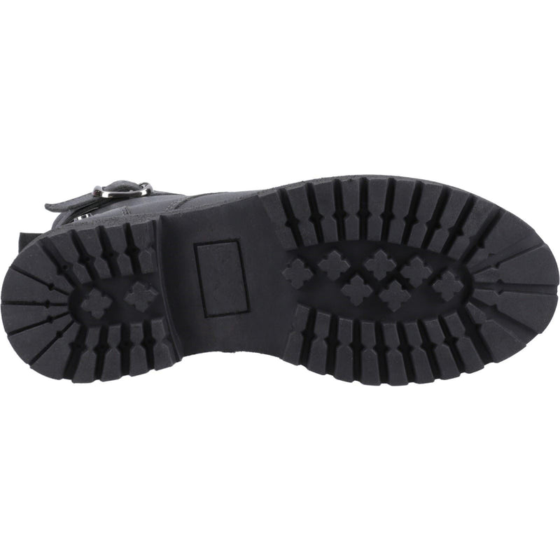 Hush Puppies Wanda Bottes Noires En Cuir Pour Femmes