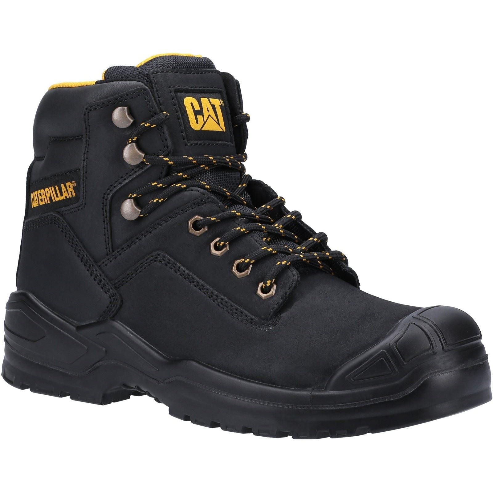 Caterpillar Bottes De Sécurité En Cuir Noir Striver Mid S3