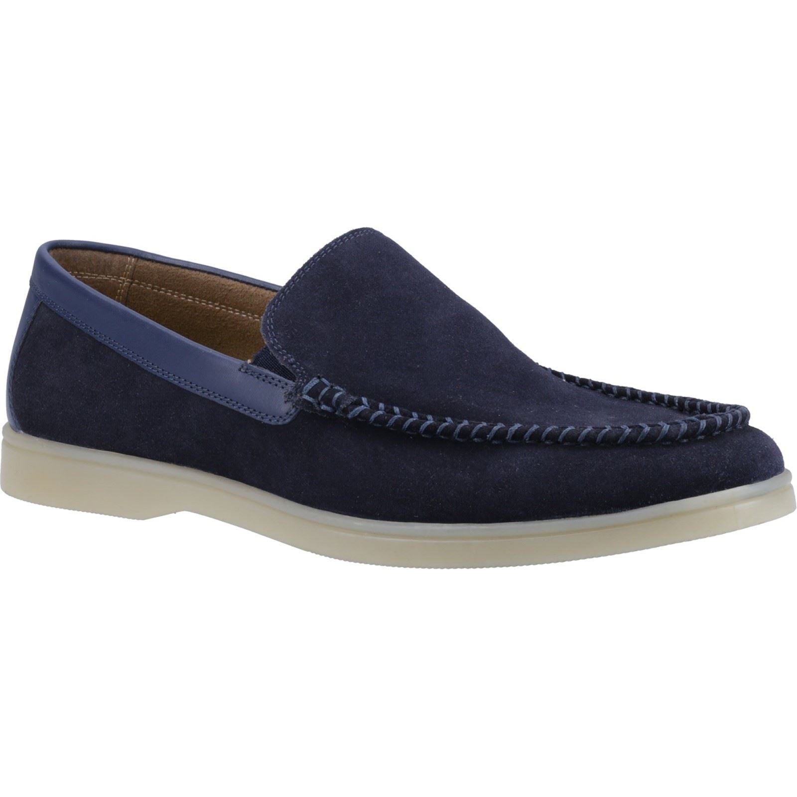 Hush Puppies Leon Chaussures Mocassins Pour Homme En Daim Bleu Marine