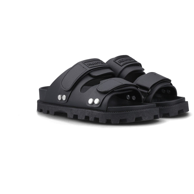 Hunter Vegan Sandal Sandales Noires Pour Femmes En Polyester
