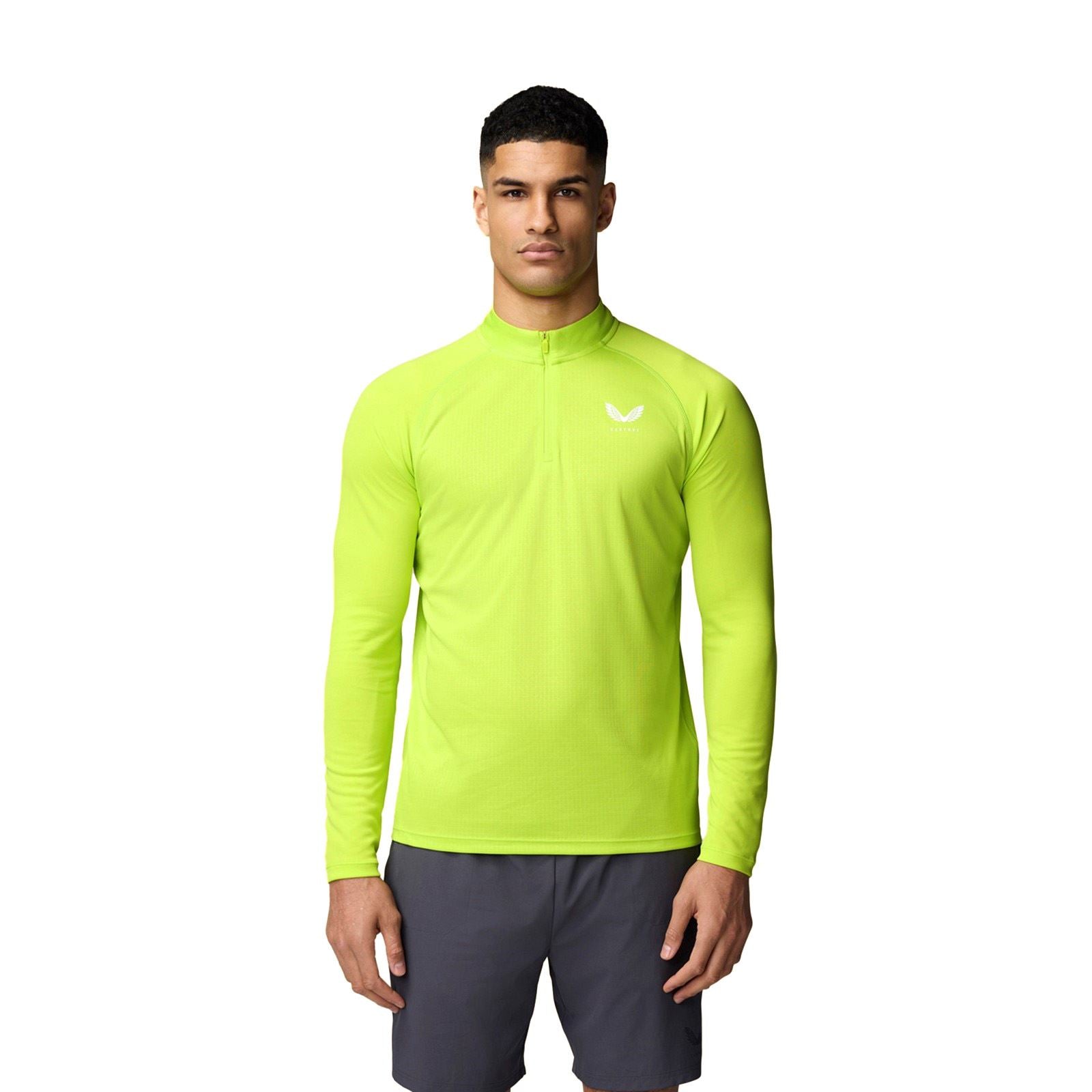 Castore Adapt 1/4 Zip Top T-Shirts De Sport Actifs Pour Hommes En Polyester Vert