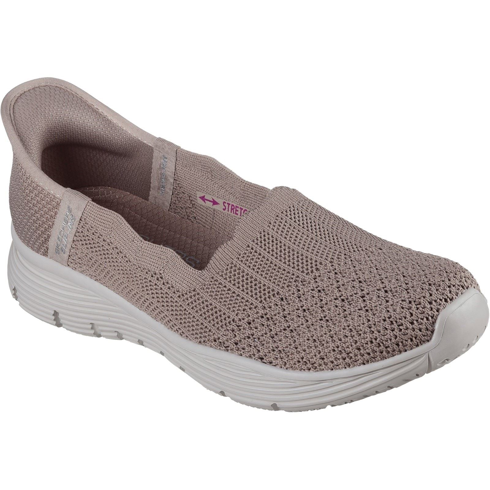 Skechers Seager Believe It Baskets Pour Femme En Textile Taupe Foncé