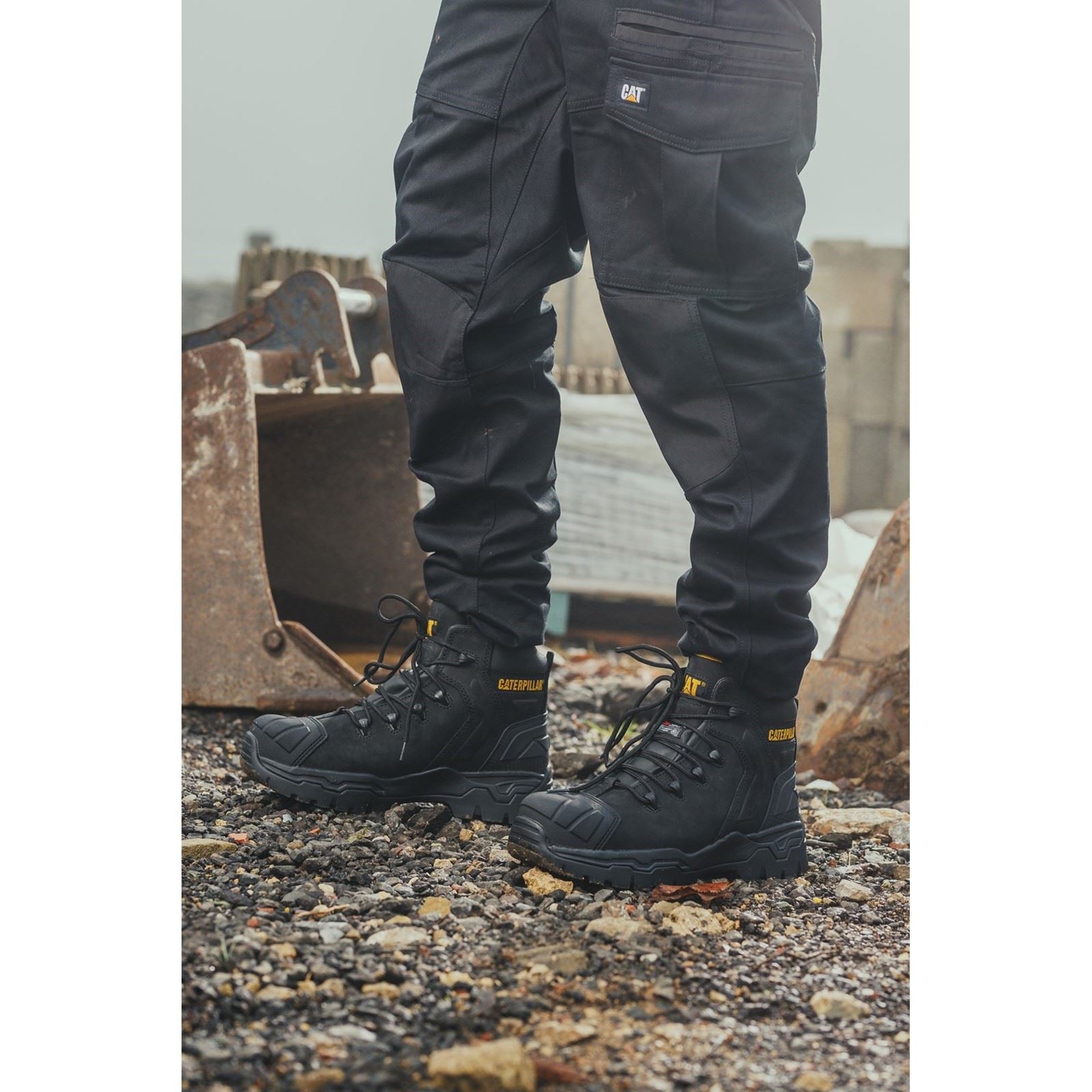 Caterpillar Bottes De Sécurité En Cuir Noir Everett S3 Wp