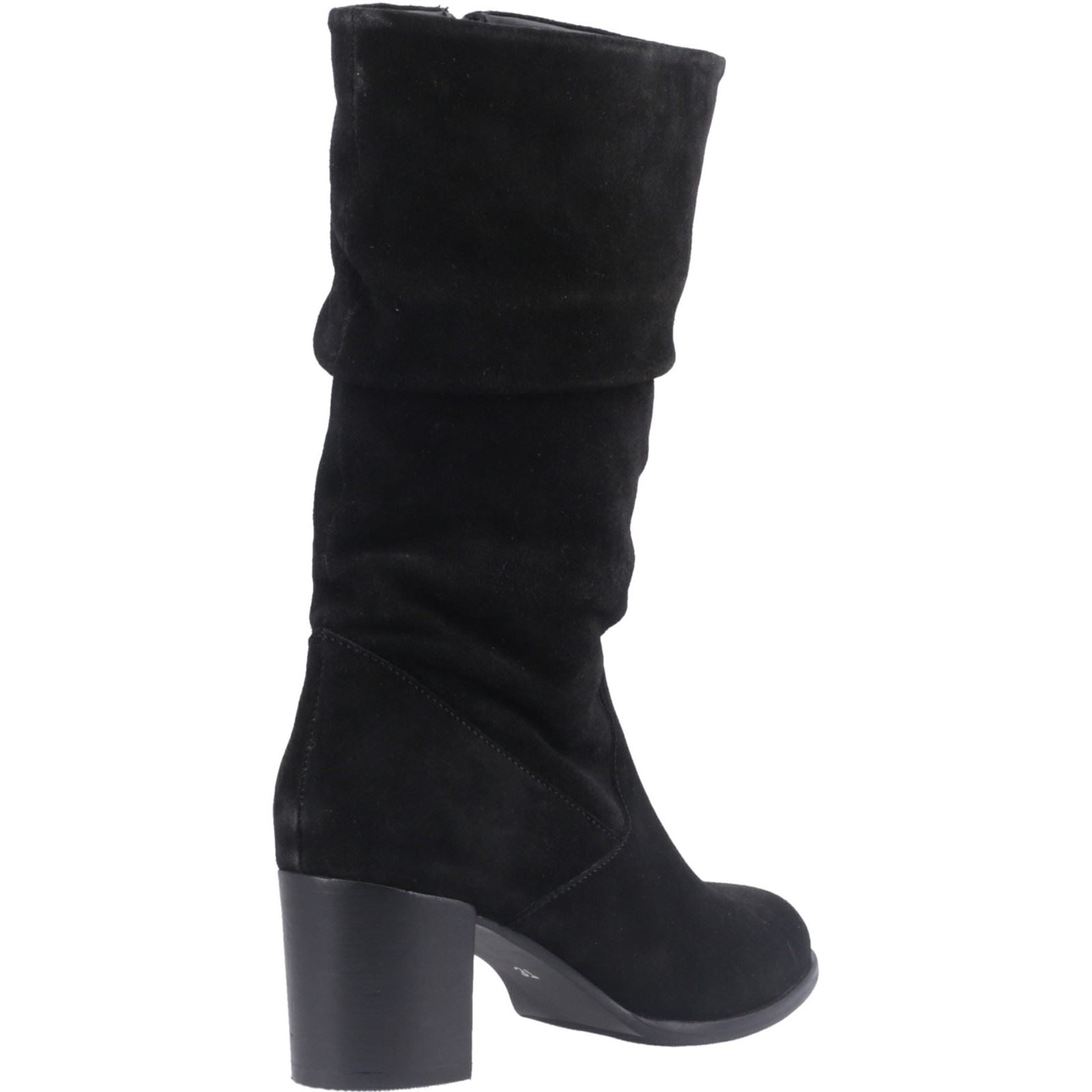 Hush Puppies Cosima Femmes Suédoises Bottes Hautes Noires À Talons En Daim
