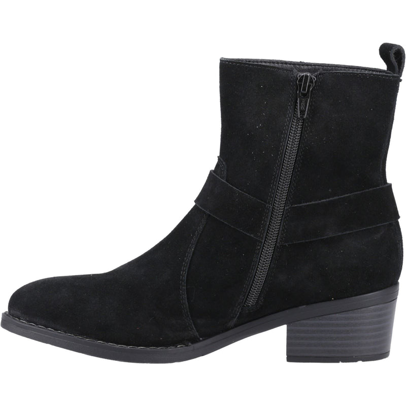 Hush Puppies Iria Femmes Suède Bottines Noires À Talons