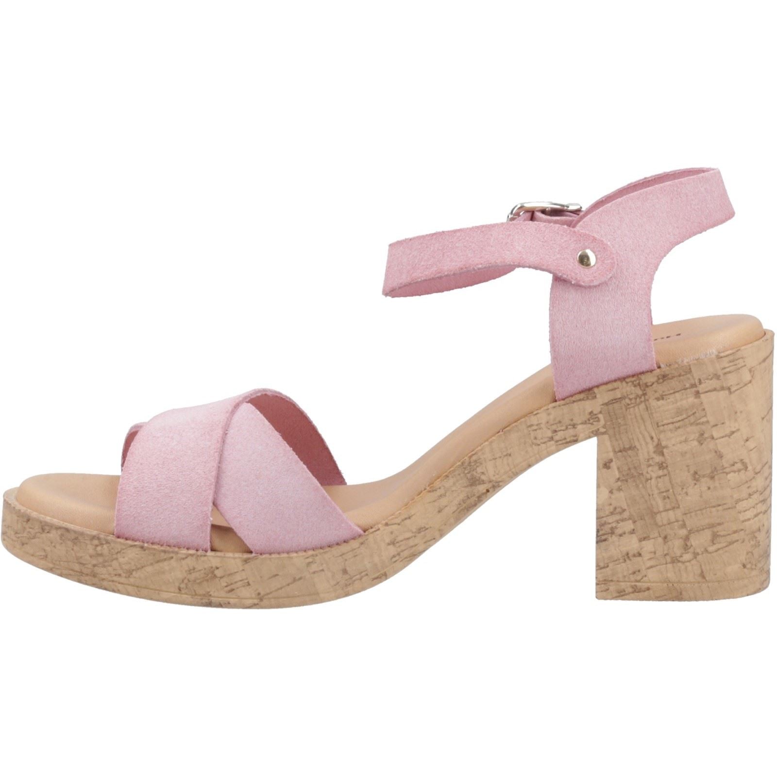 Hush Puppies Georgia Cork Sandales En Cuir Pour Femmes Couleur Pêche