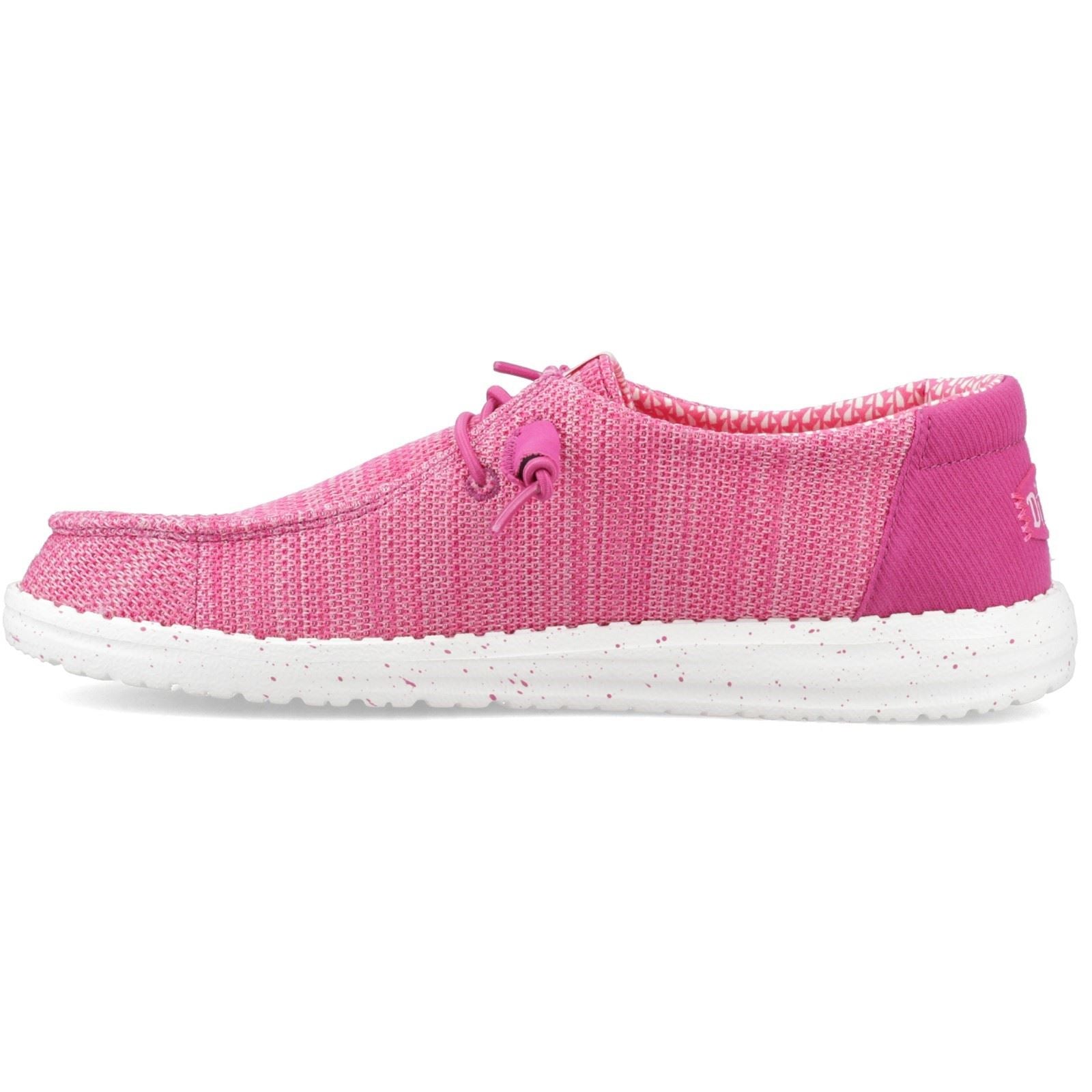 HEYDUDE Wendy Stretch Sox Mocassins En Polyester Pour Femmes En Fuchsia