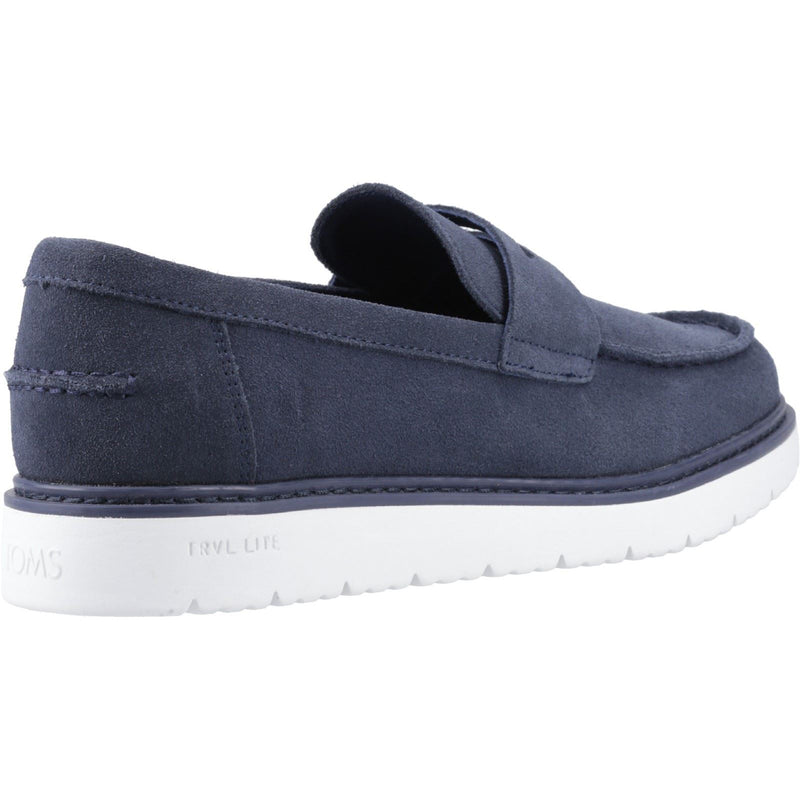 TOMS Navi TRVL LITE Havana Chaussures Bateau En Cuir Pour Homme, Bleu Marine