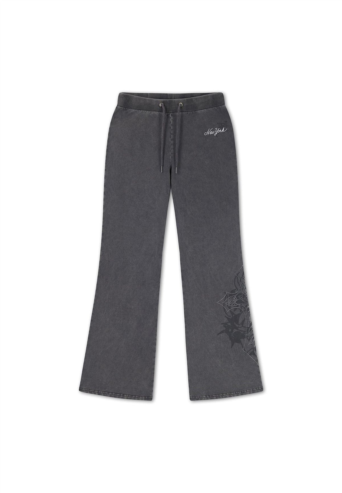 Ed Hardy Cross and Thorn Flared Joggeuses Noires Pour Femmes