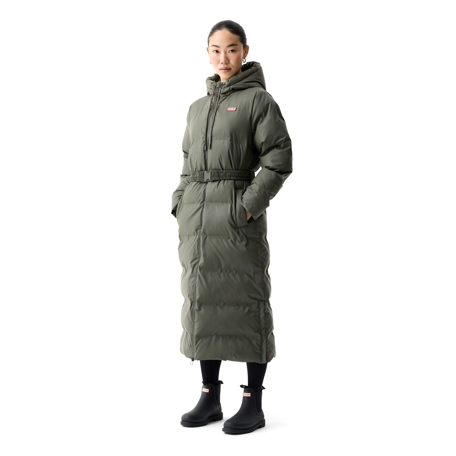 Hunter Hutchison Sonic Long Puffer Jacket Vestes Matelassées Vertes Pour Femmes