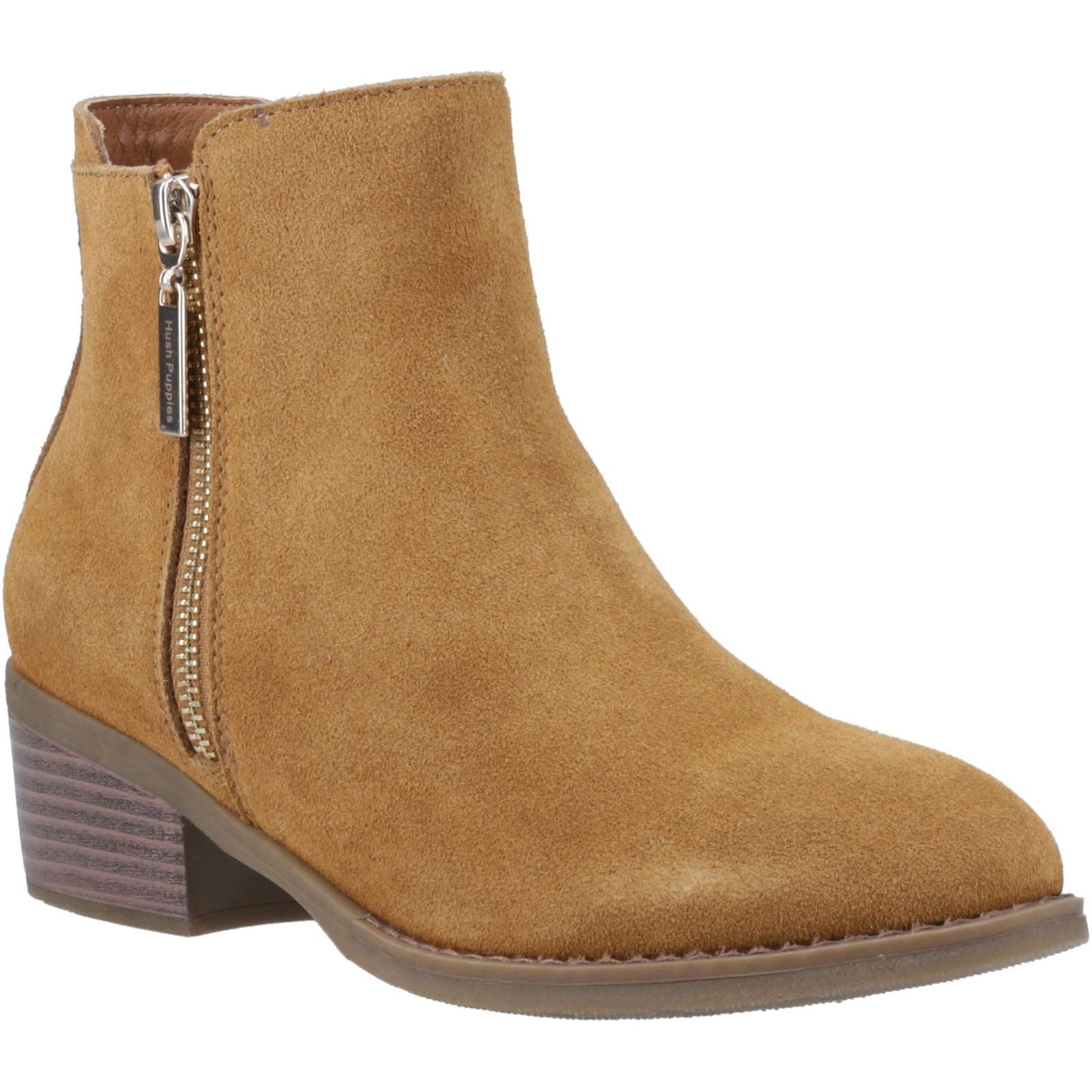 Hush Puppies Ingrid Femmes Suède Bottines À Talons Beige