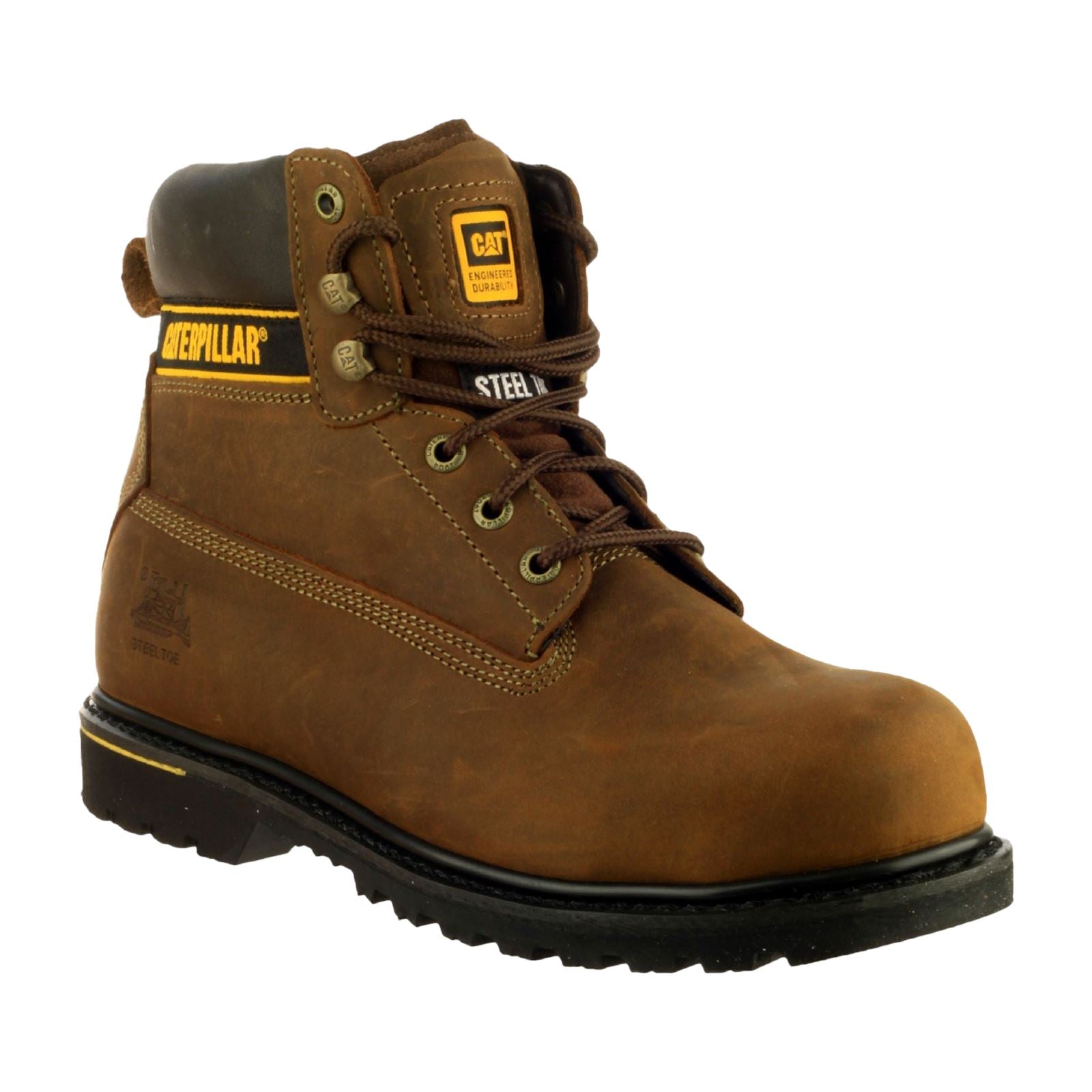 Caterpillar Bottes De Sécurité En Cuir Marron Cat Holton S3