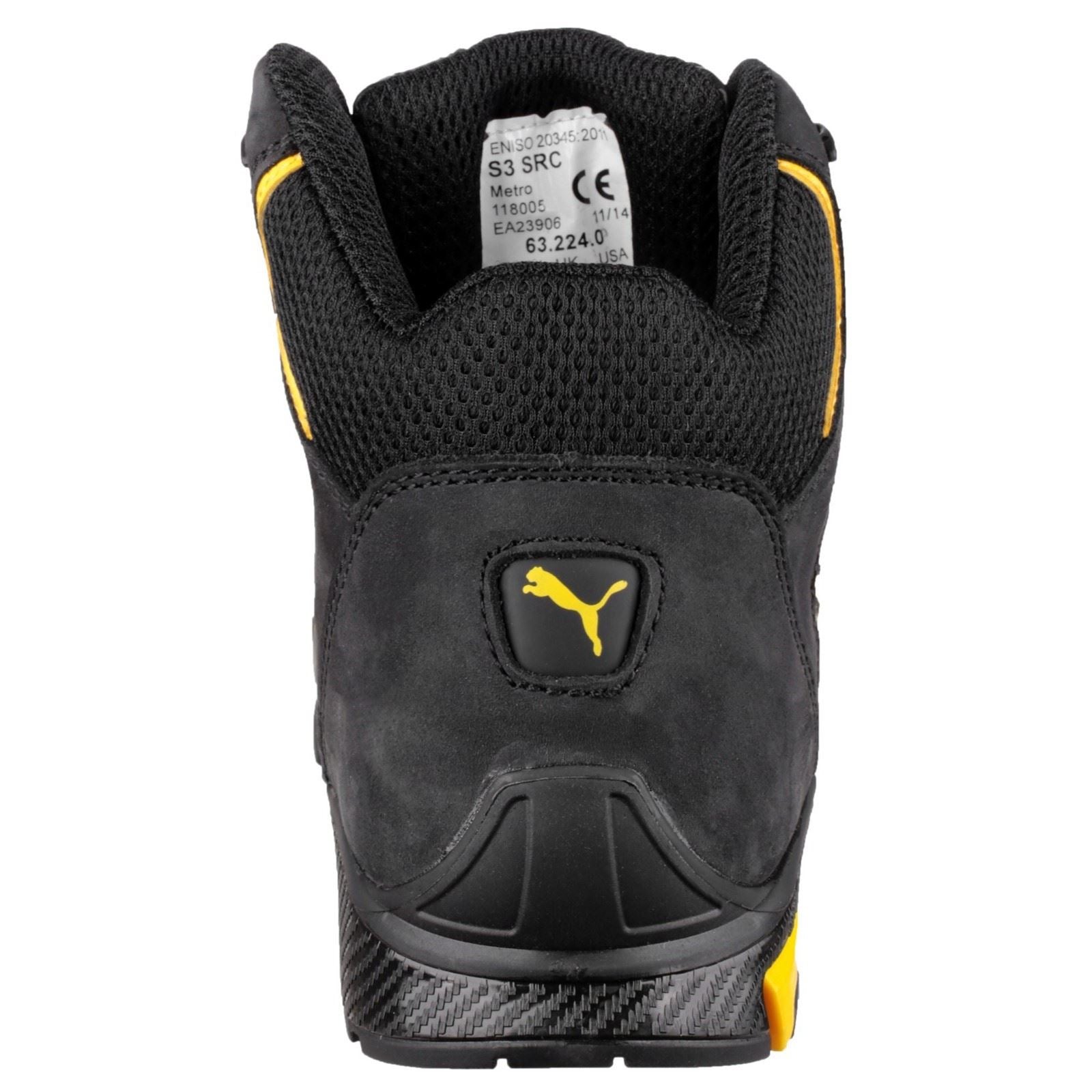 Puma Safety Bottes De Sécurité En Cuir Noir Amsterdam Mid