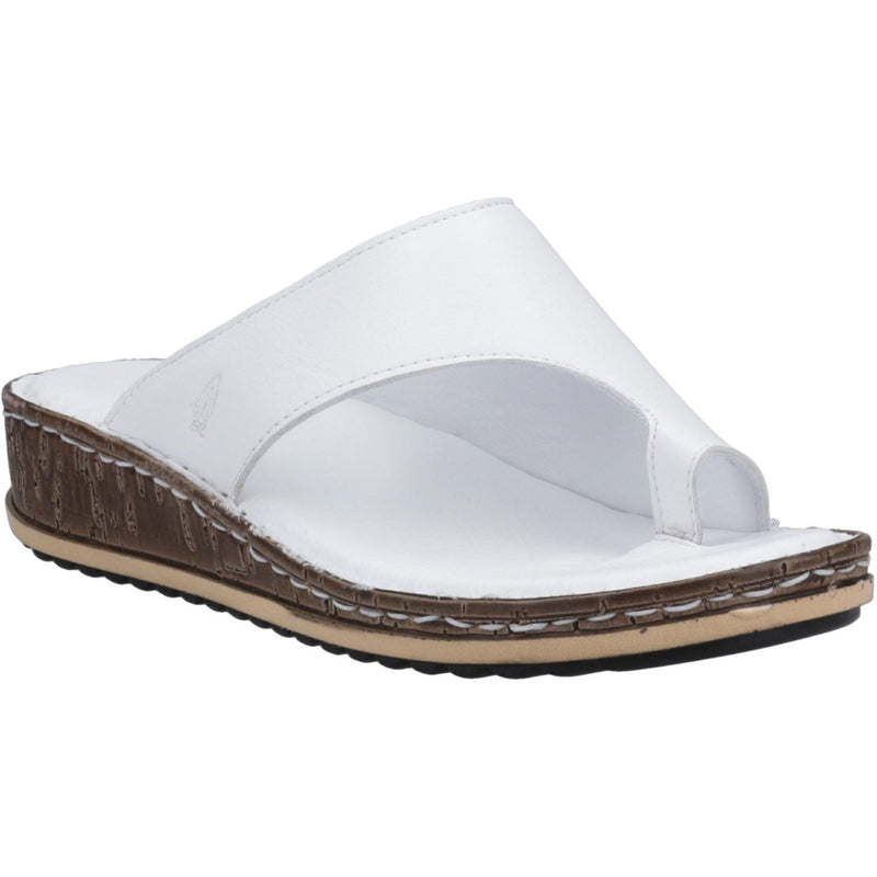 Hush Puppies Elissa Toepost Sandales Blanches Pour Femmes Suede