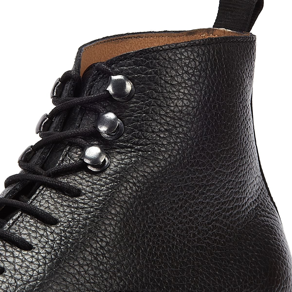 Hudson Bottes Noires Pour Hommes En Dentelle De Bataille En Cuir