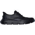 Skechers Garza Sully Chaussures En Cuir Noir À Lacets Pour Hommes