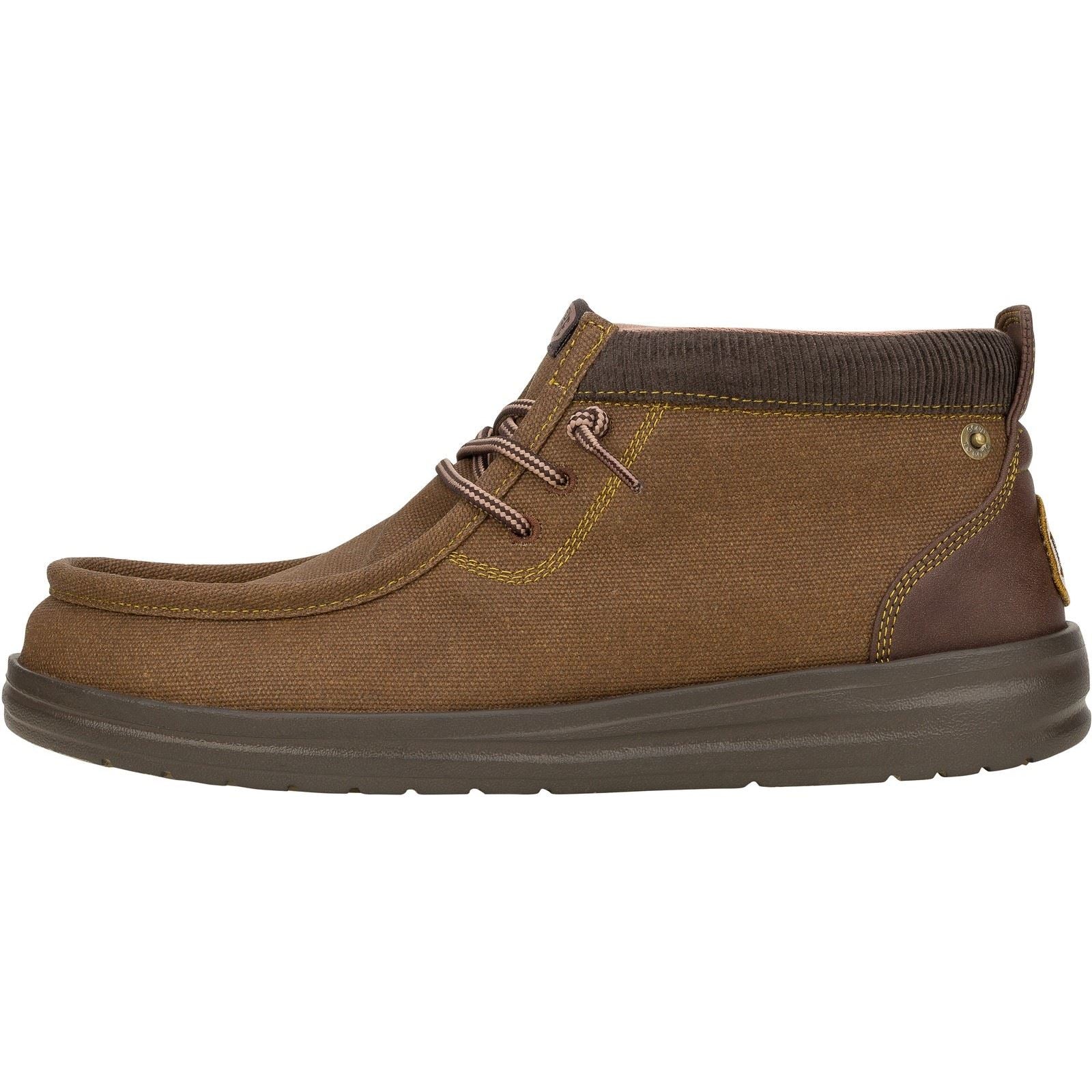 HEYDUDE Wally Mid GripR Bottes Pour Hommes En Tissu Marron Foncé