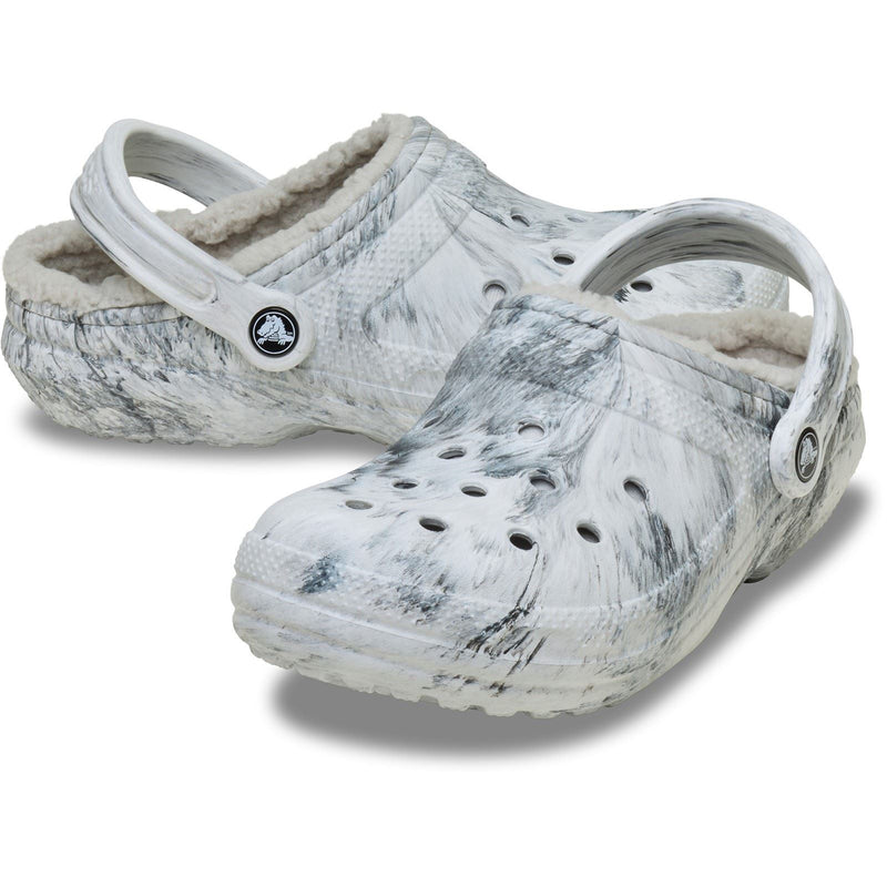 Crocs Classic Lined Clog Sabots En Swirl Gris Pour Femmes En Thermoplastique