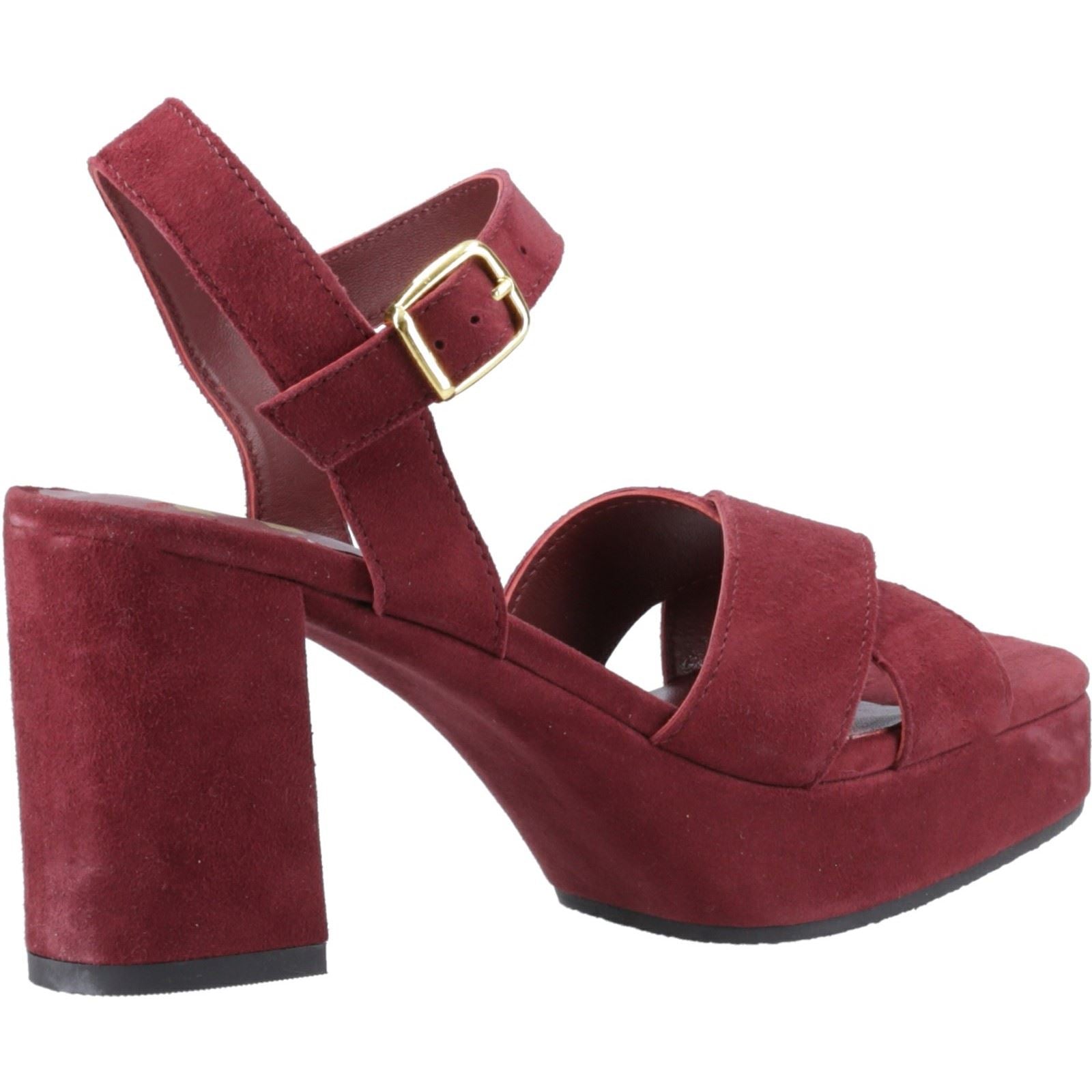 Hush Puppies Ophelia Sandales Pour Femmes En Daim Bordeaux