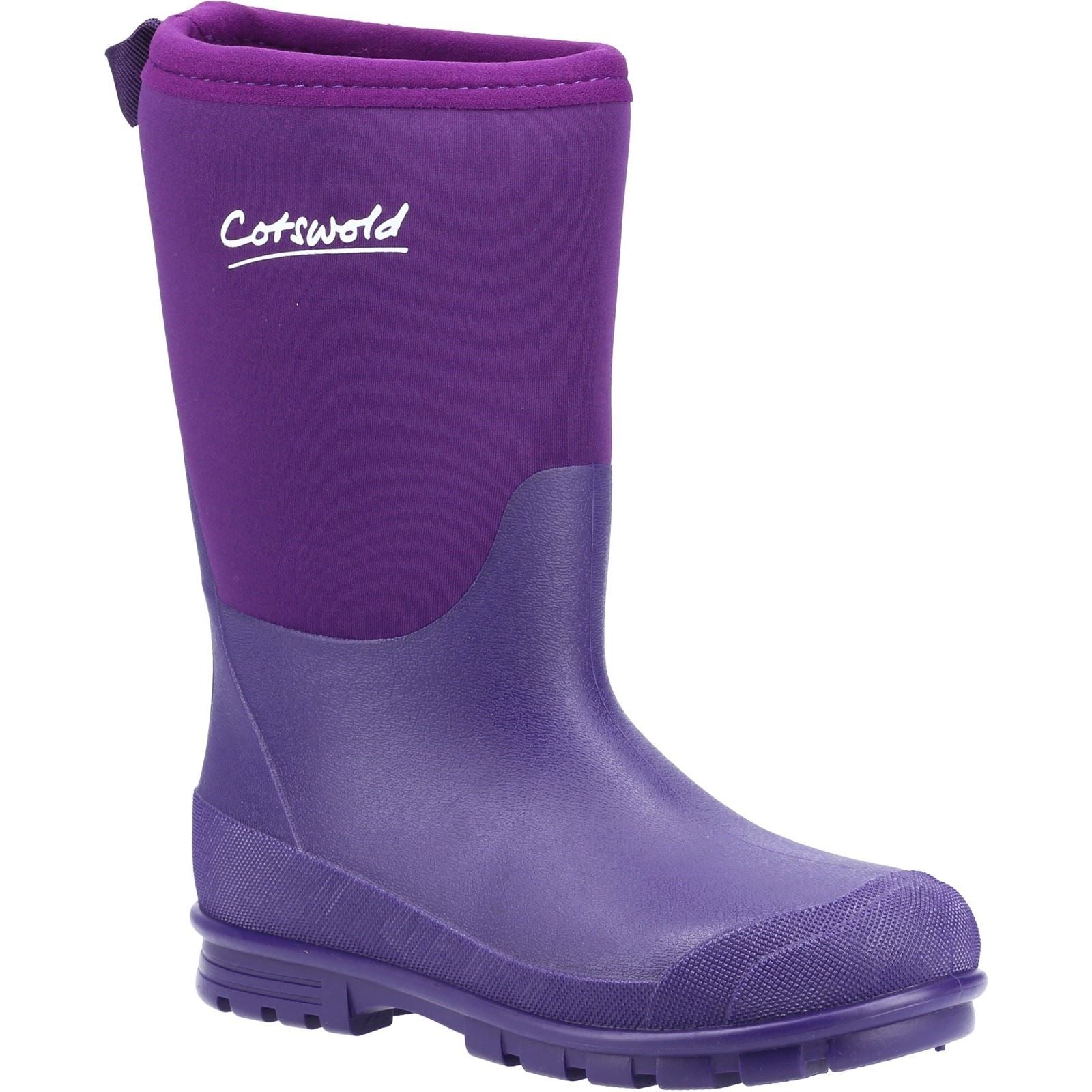 Cotswold Hilly Neoprene Tpr+neoprene Bottes En Caoutchouc Unisexe Pour Enfants En Violet