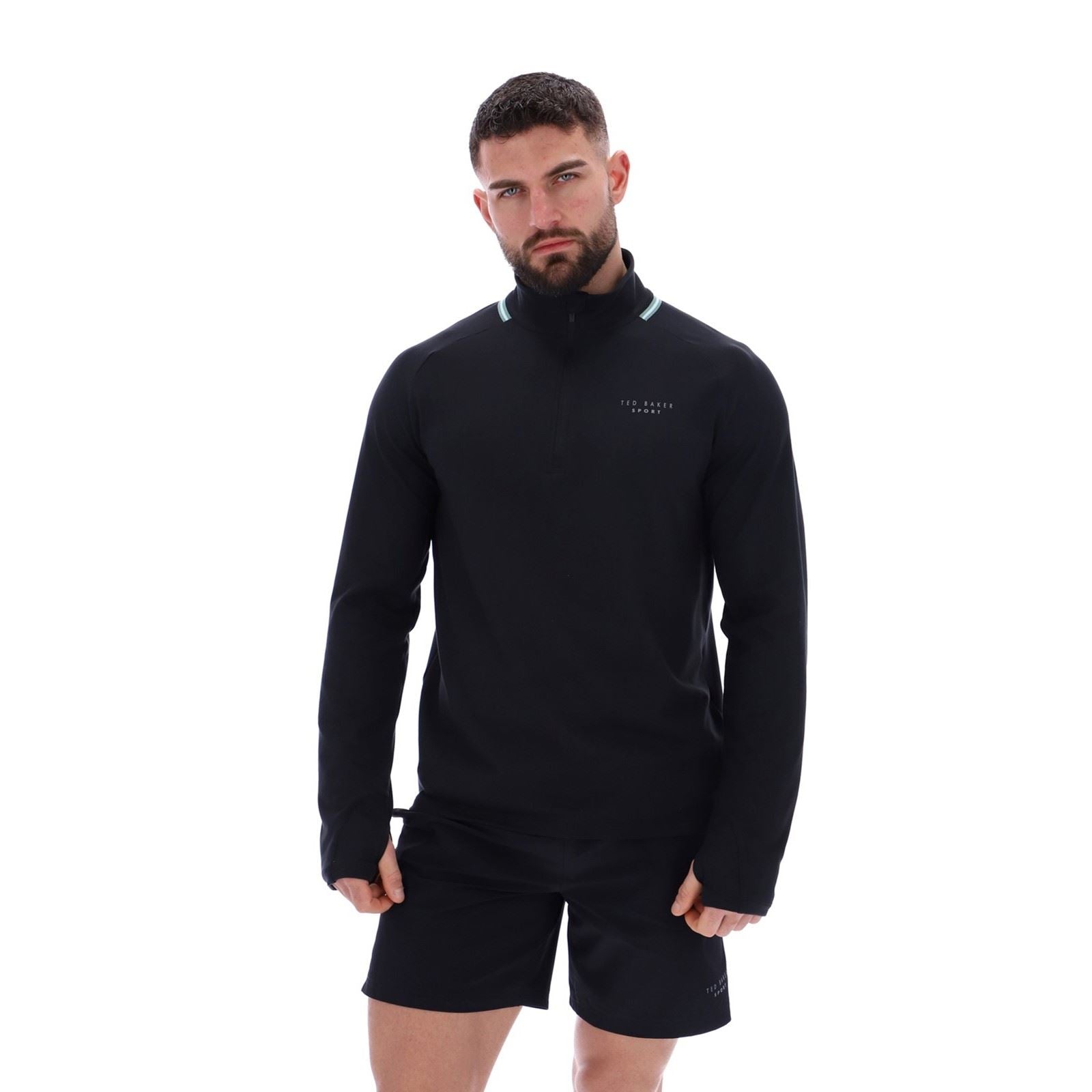 Ted Baker RORY TBMTTA256 T-Shirts De Sport Actifs Pour Hommes En Polyester Noir