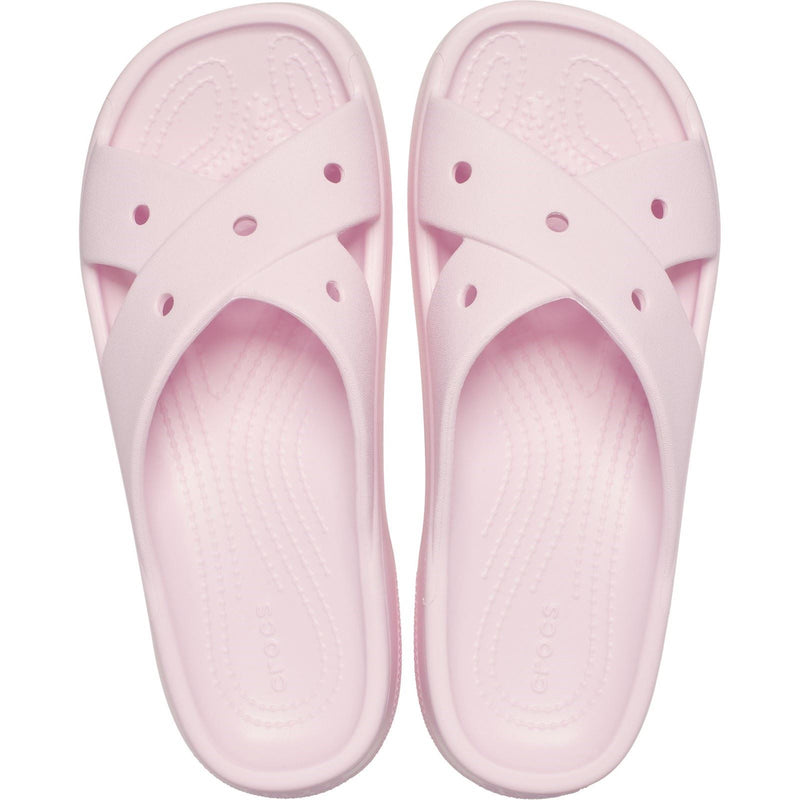 Crocs Classic Cross Strap Sandales Roses En Thermoplastique Pour Femme