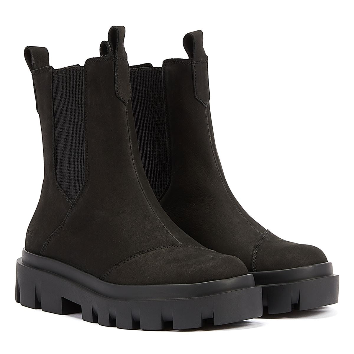 TOMS Bottes Noires En Cuir Pour Femme De La Marque Rowan.