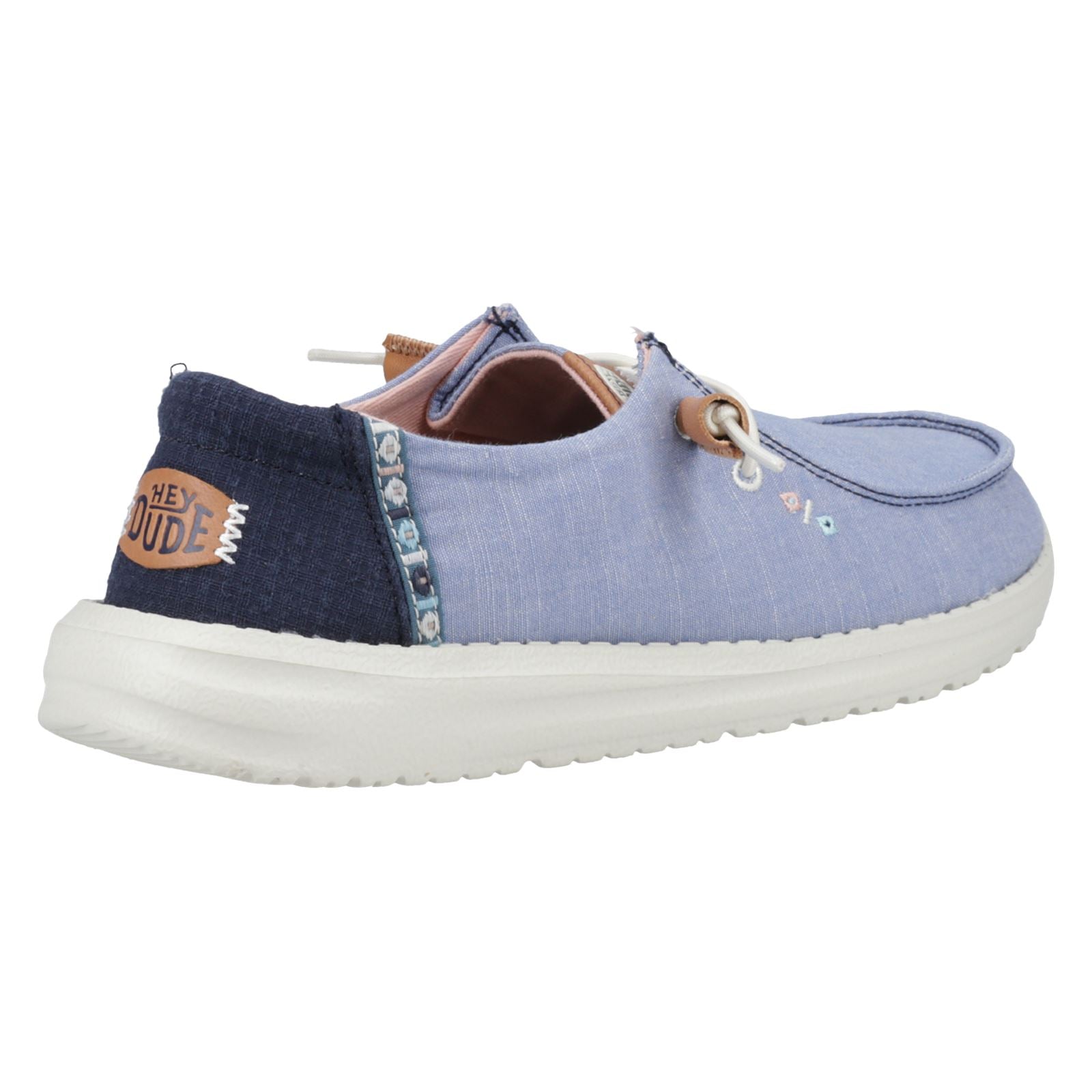 HEYDUDE Wendy Chambray Boho Mocassins Bleus Pour Femmes En Coton 100%