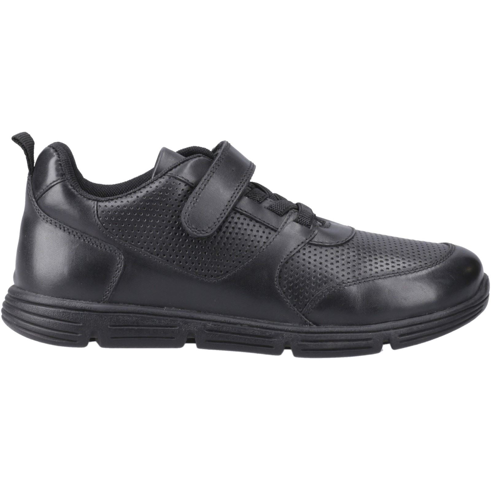 Hush Puppies Alfie Bungee Jnr Chaussures Noires Pour Garçons En Cuir
