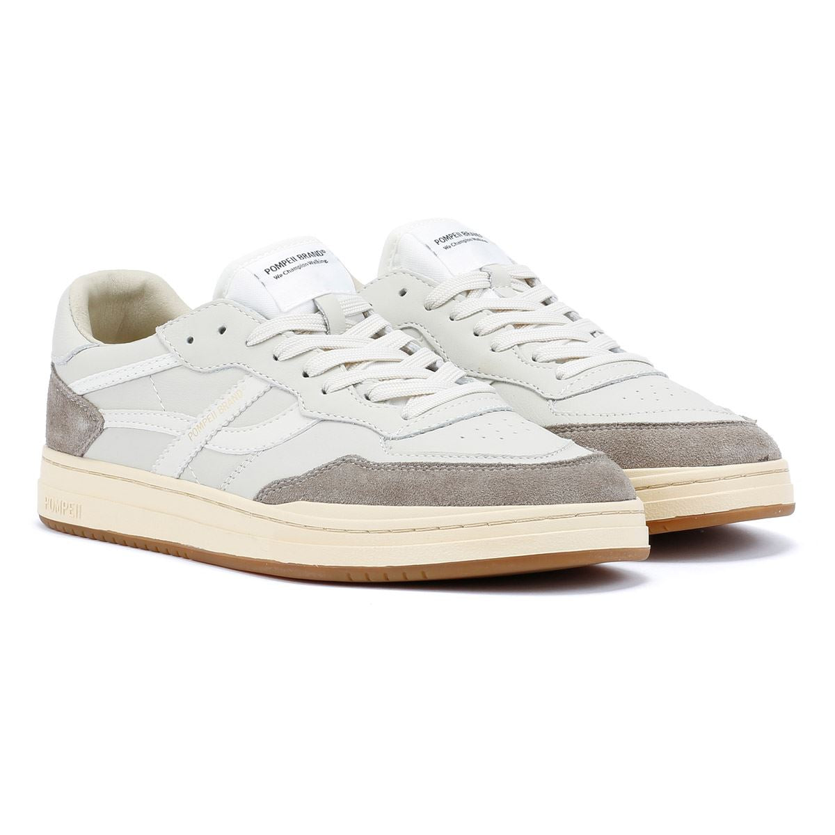 Pompeii Elan Baskets Blanches En Cuir Pour Hommes
