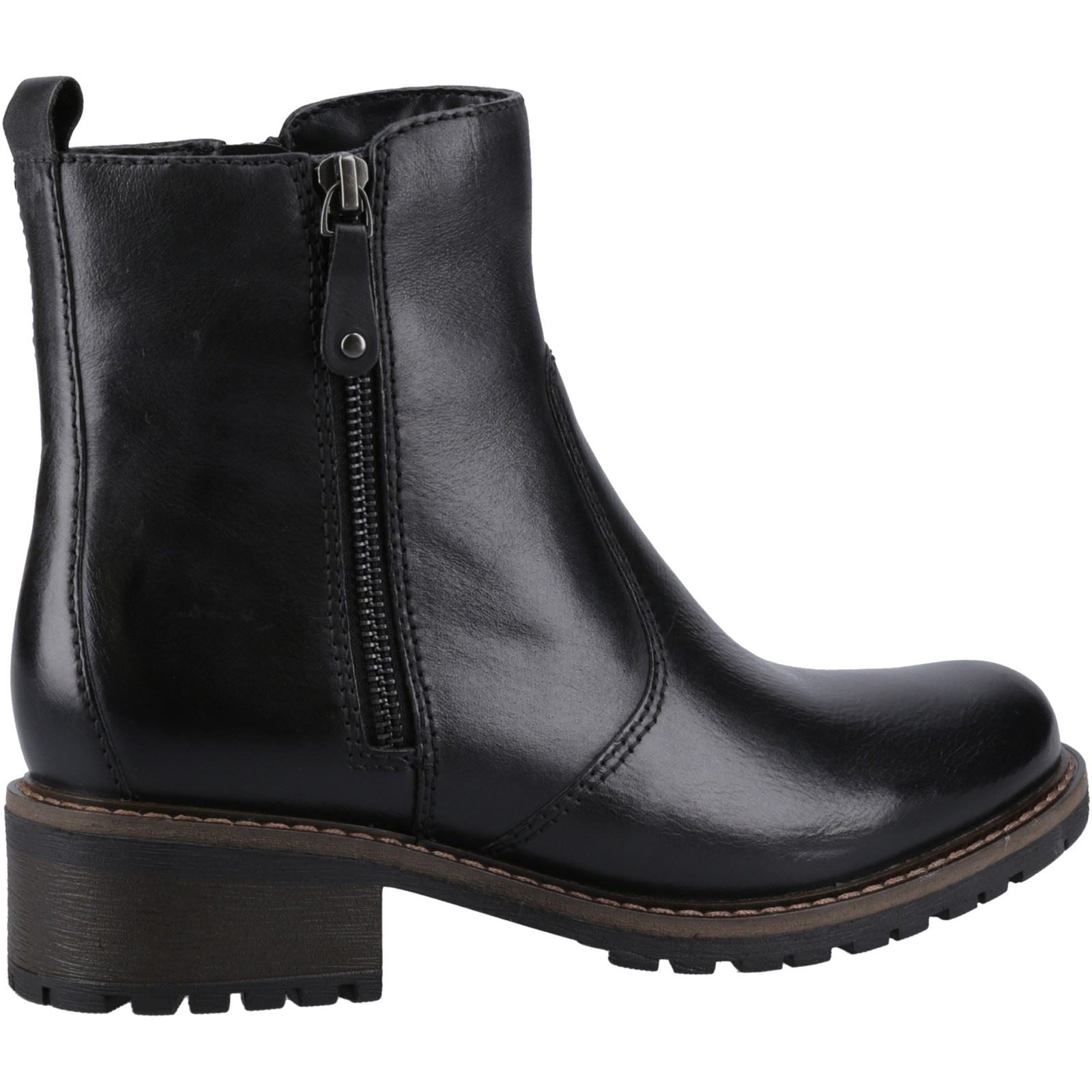 Hush Puppies Pippa Bottes En Cuir Noires Pour Femmes