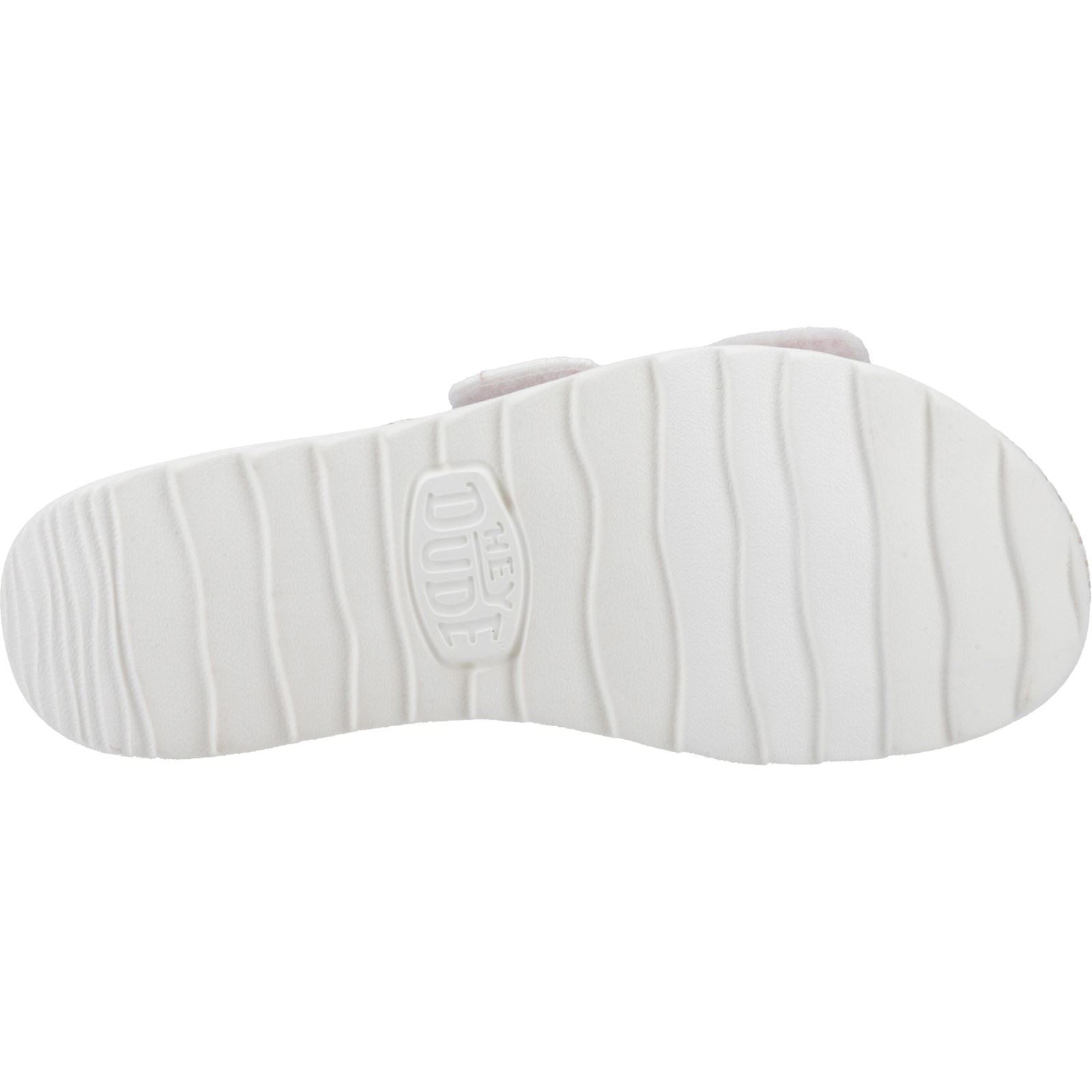 HEYDUDE Delray Slide Eyelet Sandales Blanches Pour Femmes En Coton