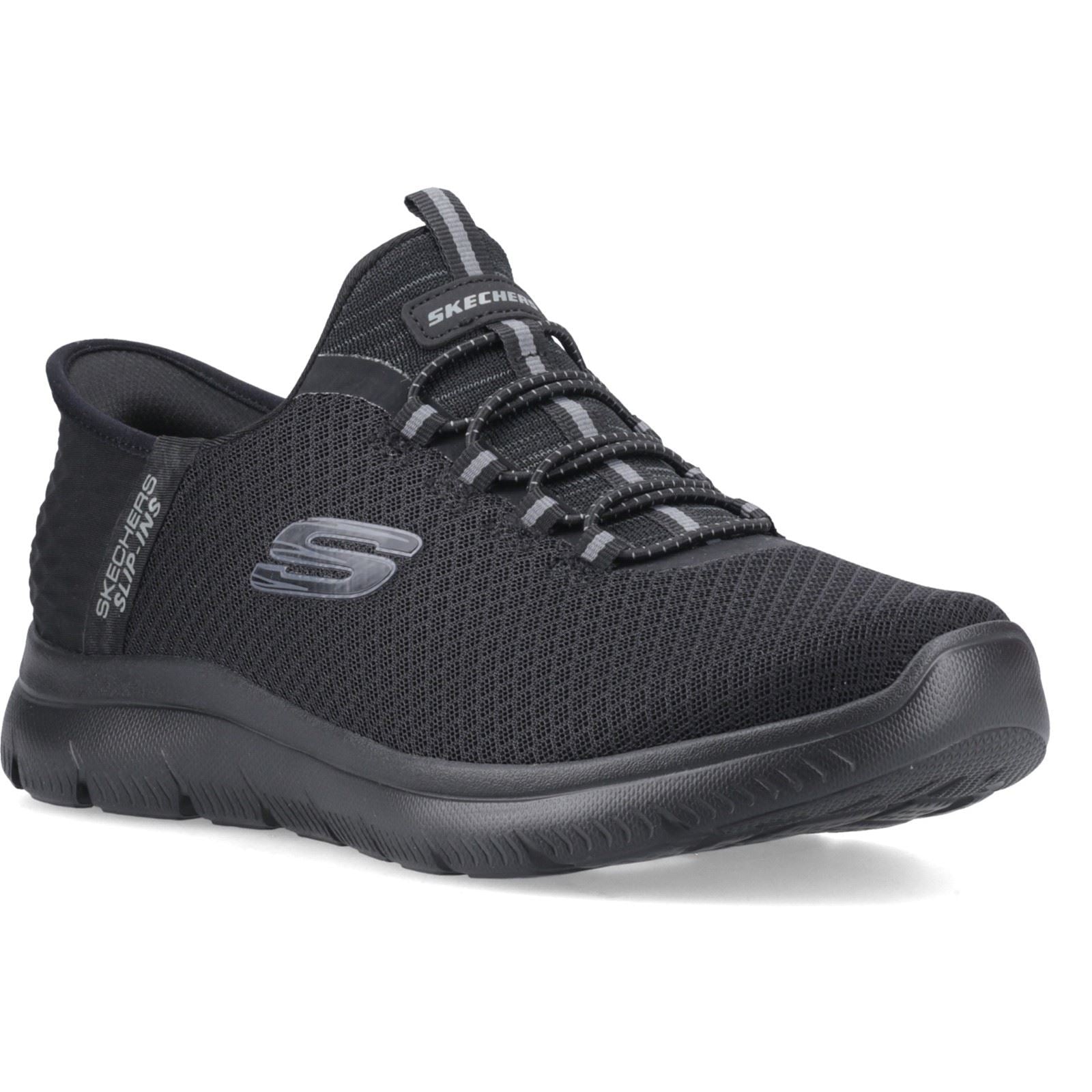 Skechers Summits - High Range Baskets Ajustées Noires En Textile Pour Homme
