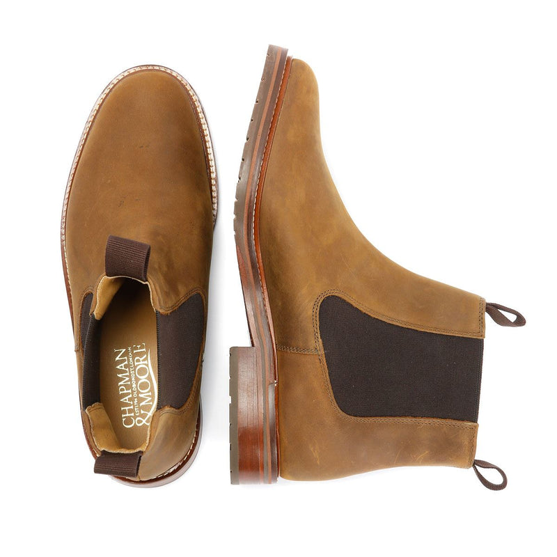 Chapman & Moore Country Chelsea Bottes En Cuir Pour Hommes Marron