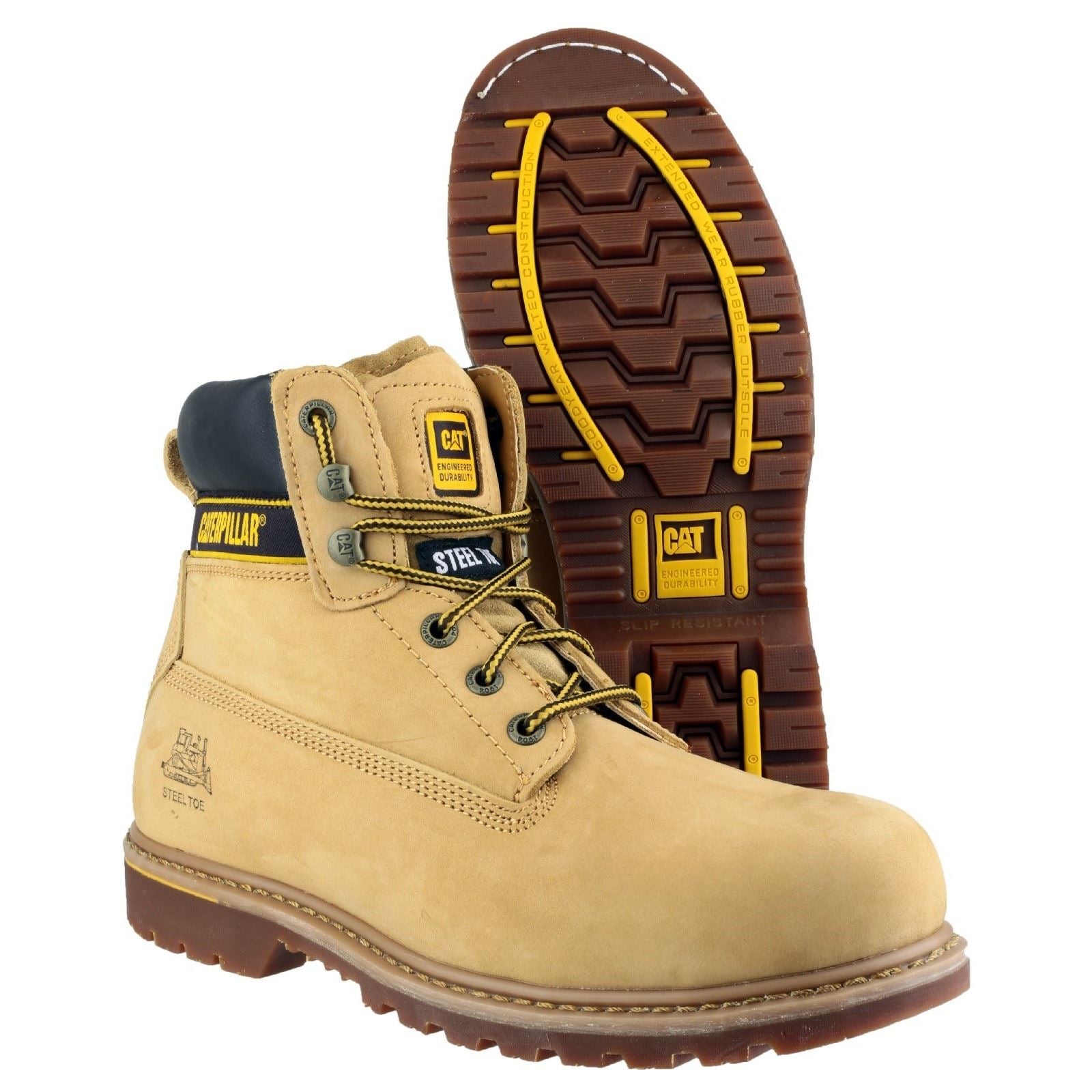 Caterpillar Bottes De Sécurité En Cuir Honey Holton S3
