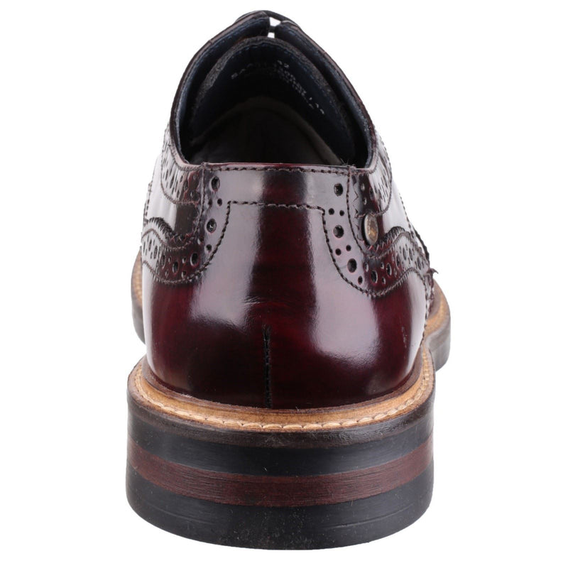 Base London Woburn Chaussures Richelieu Bordeaux Pour Hommes En Cuir