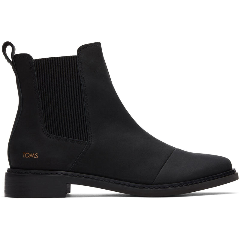 TOMS Charlie Bottes Noires En Cuir Pour Femmes