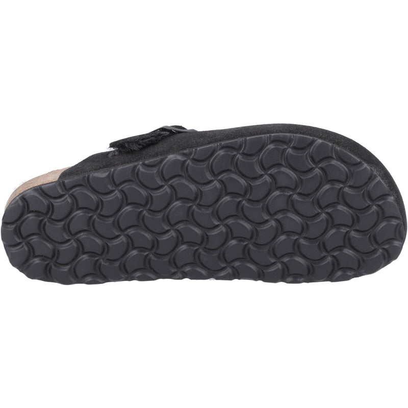 Hush Puppies Jade Chaussons En Cuir Pour Femmes Noirs