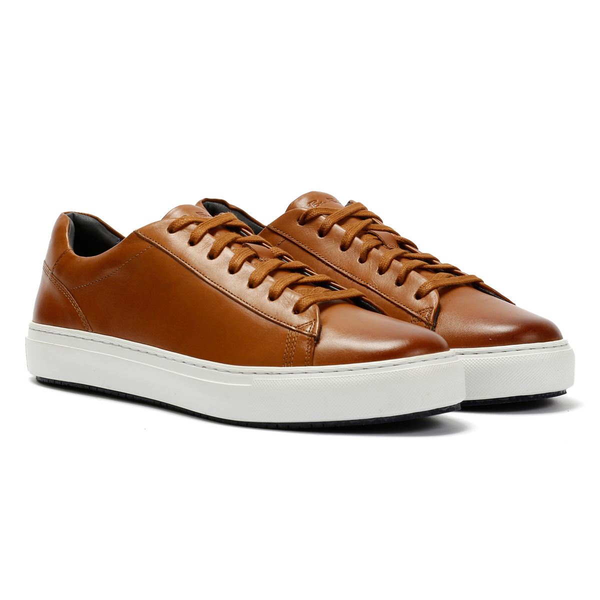 Ben Sherman Ace Cupsole Baskets En Cuir Marron Pour Hommes