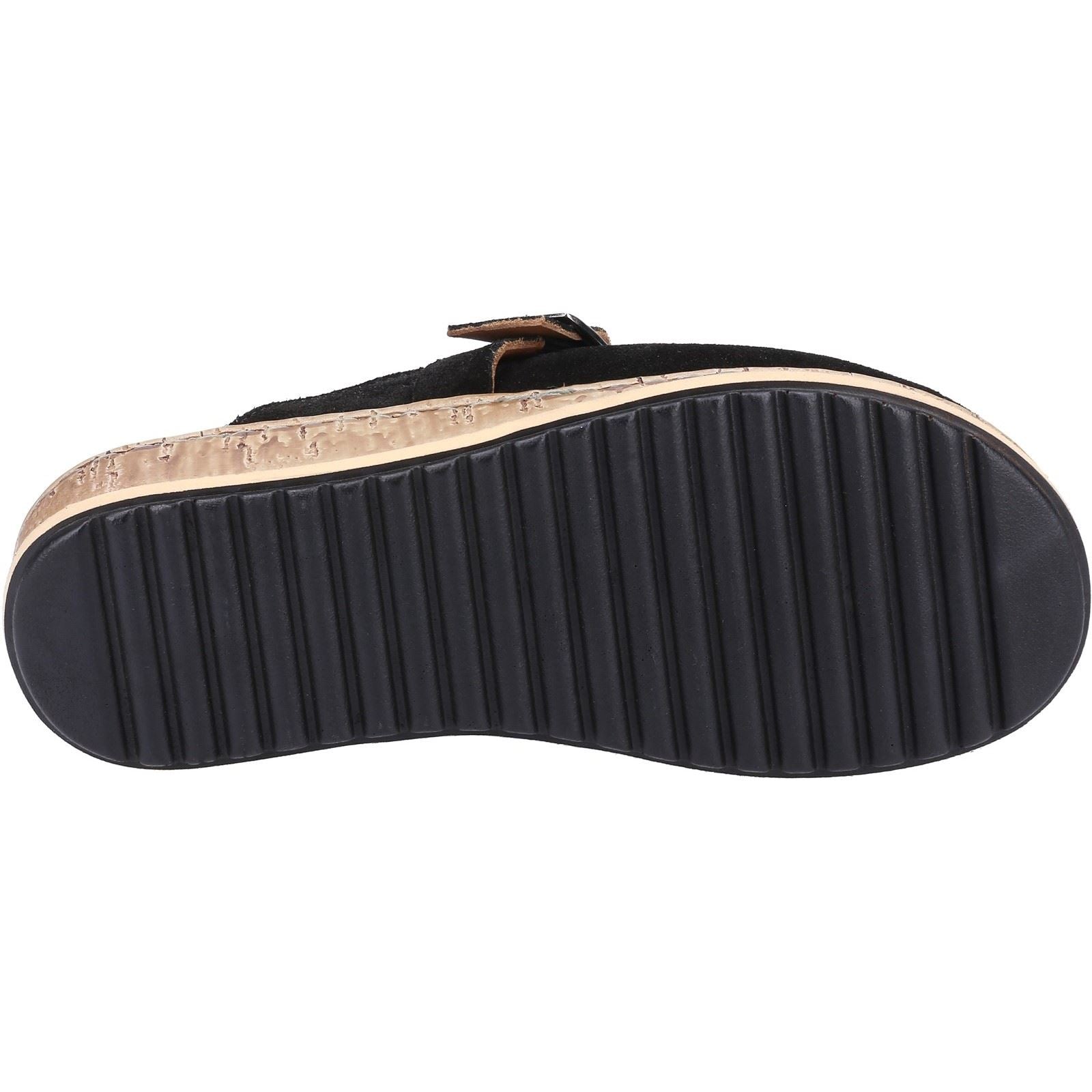 Hush Puppies Sorcha Mule Sandales En Daim Noir Pour Femmes En Cuir